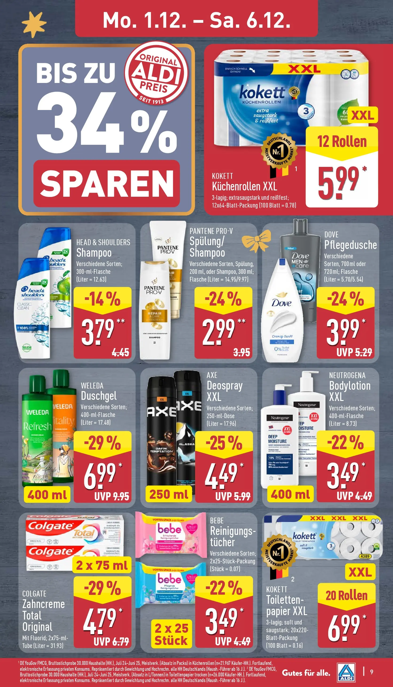Aldi - ALDI Nord: Wochenangebote (ab 30.11.2025) » Angebote Online | Seite: 13 | Produkte: Head & shoulders, Duschgel, Deospray, Toilettenpapier