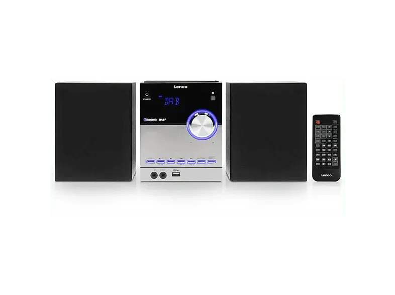 Lenco MC-150 Stereoanlage mit DAB+/FM/CD/MP3/Bluetooth/USB, Schwarz; Kompaktanlage