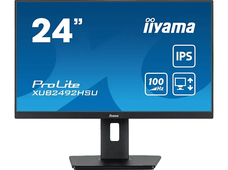 IIYAMA Prolite XUB2492HSU-B6 23,8 Zoll Monitor for Business, Full-HD, 4 ms Reaktionszeit, 250 cd/m², 100 Hz, Schwarz