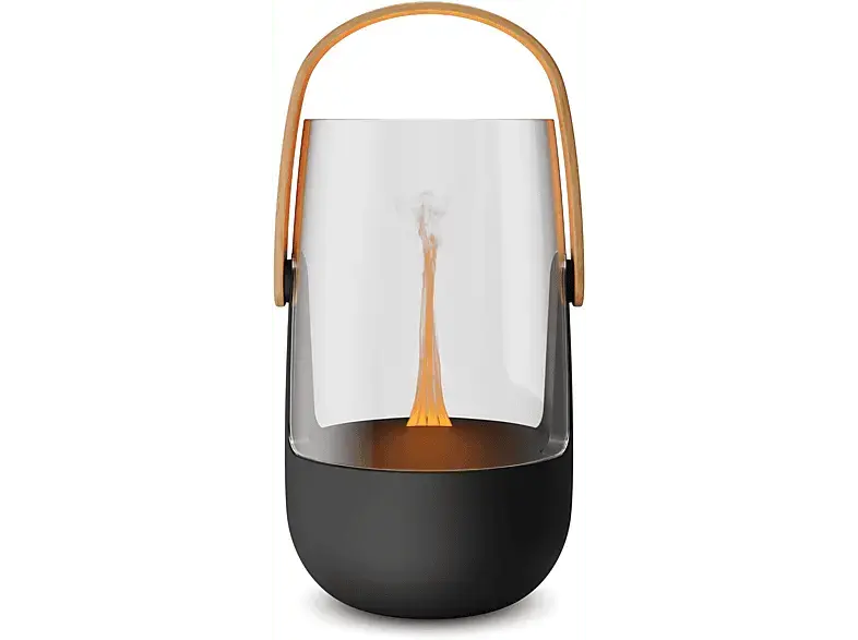 Stadler Form Sophie mobiler Bedufter, Aroma Diffuser& Laterne mit Akku und Flammeneffekt, Schwarz