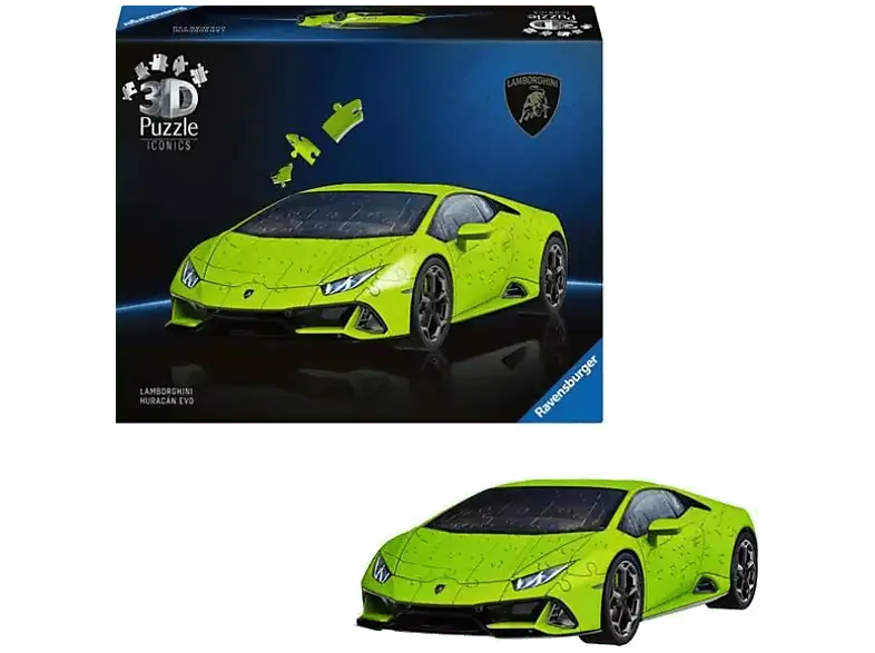 Ravensburger Iconics: Lamborghini Huracán evo 3D Puzzle (Ab 8 Jahren) Konstruktionsspiel