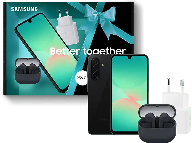 Samsung Galaxy A26 5G 256GB Black inkl. Buds3 FE & 25W Power Adapter White