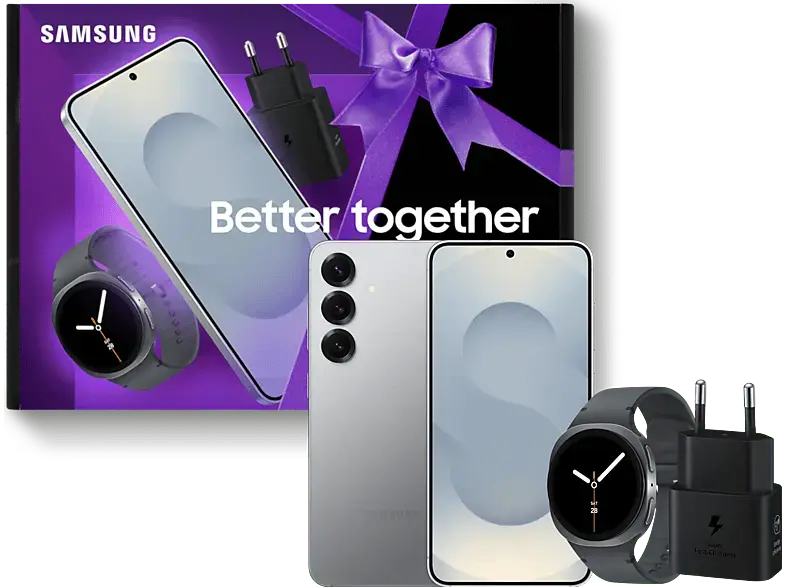 Samsung Galaxy S25 256GB Silver Shadow inkl. Watch8 40mm BT Graphite & 25W Power Adapter Black