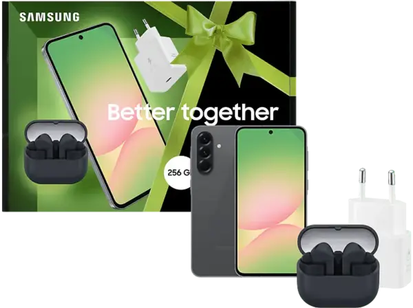 Samsung Galaxy A56 256GB 5G Awesome Graphite inkl. Buds3 FE Black & 45W Power Adapter White