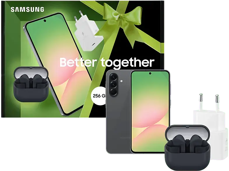 Samsung Galaxy A56 256GB 5G Awesome Graphite inkl. Buds3 FE Black & 45W Power Adapter White