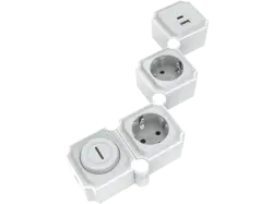 ISY IPS-2001-W Flexible Steckdosenleiste mit USB