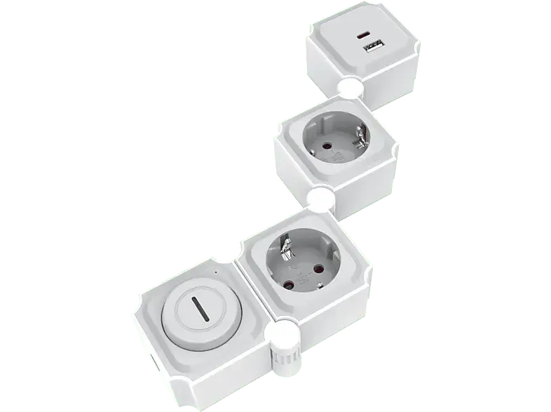 ISY IPS-2001-W Flexible Steckdosenleiste mit USB