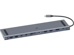 ISY IDO-1100 Docking Station, USB 3.1, 100W Power Delivery 3.0, Aluminium; Dockingstation