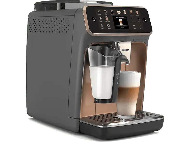 Philips EP5544/80 Series 5500 Kaffeevollautomat (Grau/Rosegold, Keramikmahlwerk, 15 bar, integrierter Milchbehälter)