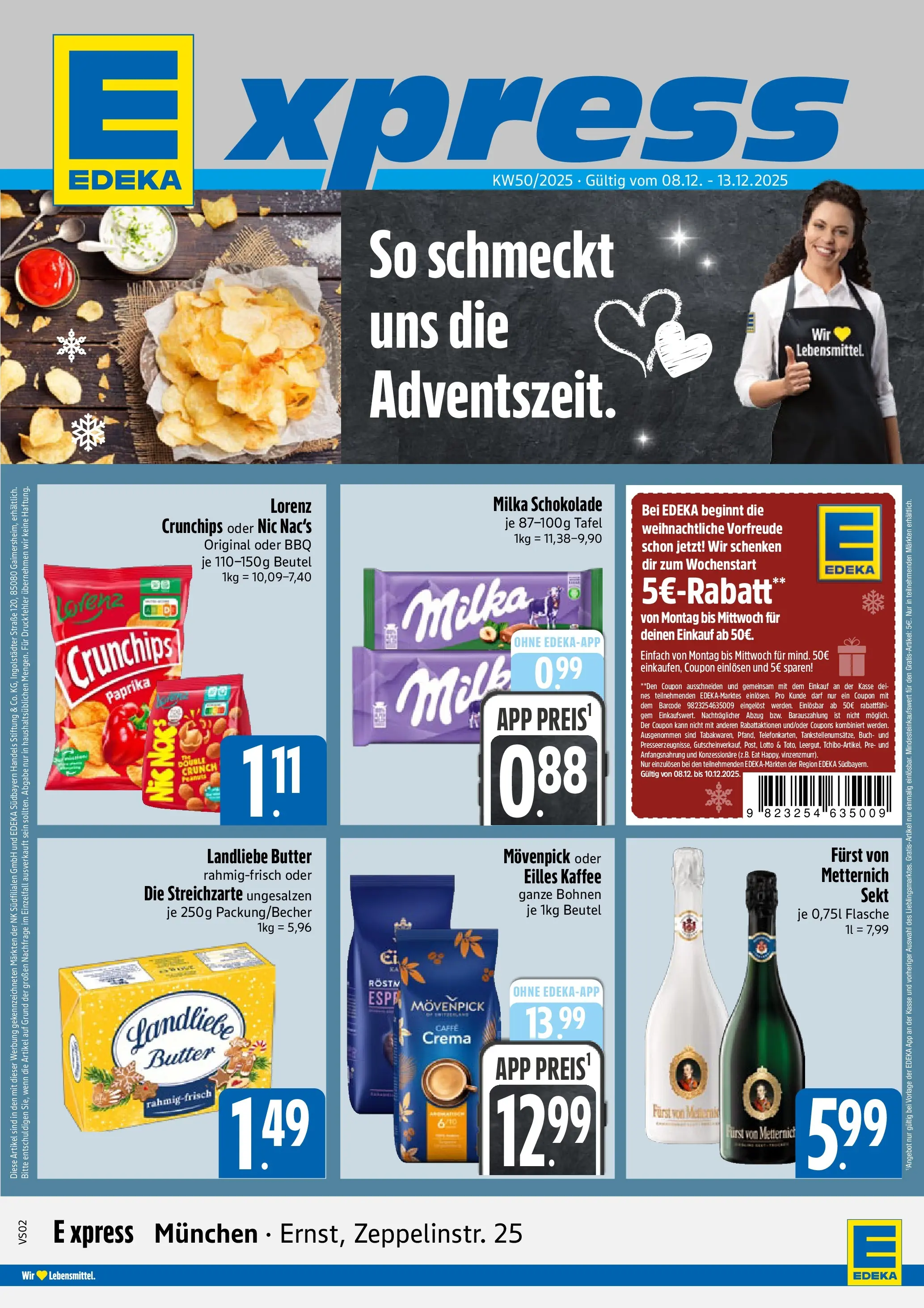Entdecke - E xpress: Wochenangebote (ab 07.12.2025) zum Blättern | Seite: 1 | Produkte: Schokolade, Eilles kaffee, Landliebe butter, Paprika