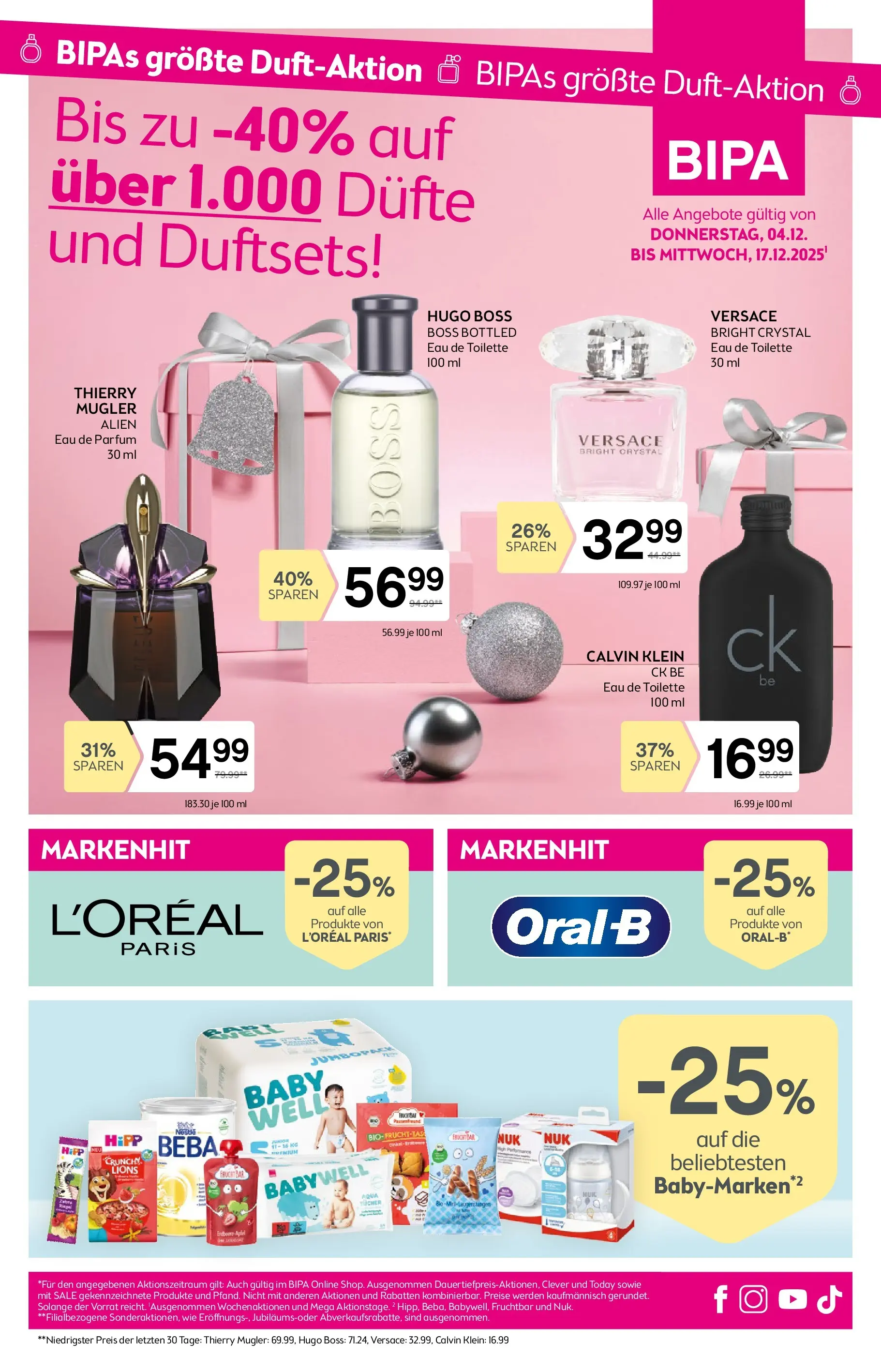 Bipa - BIPA: Flugblatt - gültig bis 17.12.2025 von 03.12.2025 - Aktuelle Angebote | Seite: 1 | Produkte: Toilette, Parfüm, Eau de Toilette