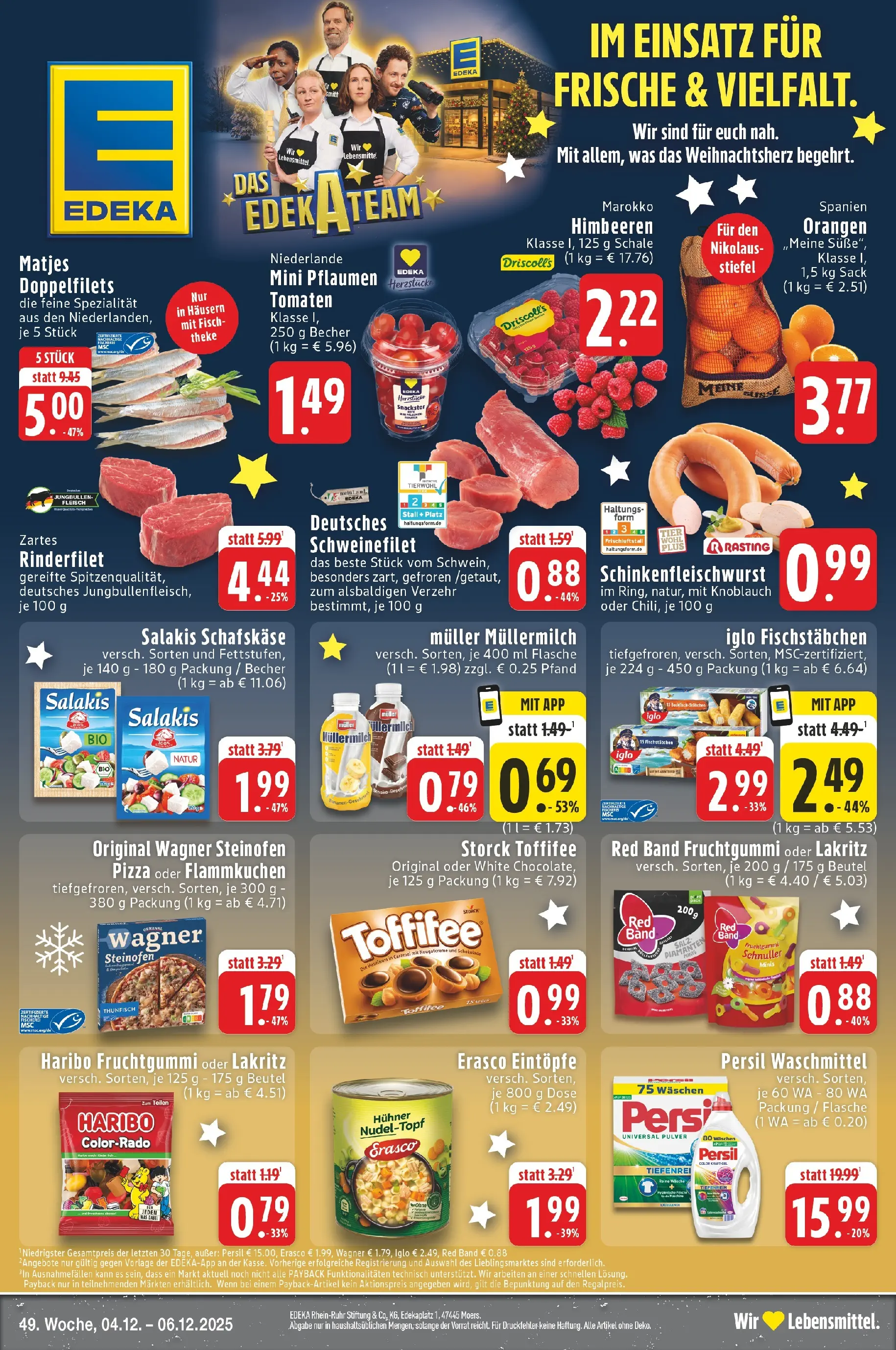 Edeka prospekt Neuss	 (ab 03.12.2025) » Angebote Online | Seite: 1 | Produkte: Rinderfilet, Toffifee, Stiefel, Persil