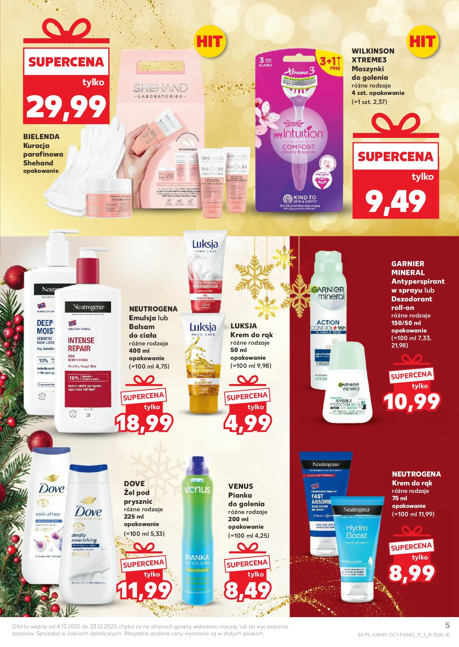 Kaufland gazetka - Drogeria od 04.12.2025 - od jutra PDF | Strona: 5 | Produkty: Prysznic, Krem do rąk, Krem, Dezodorant