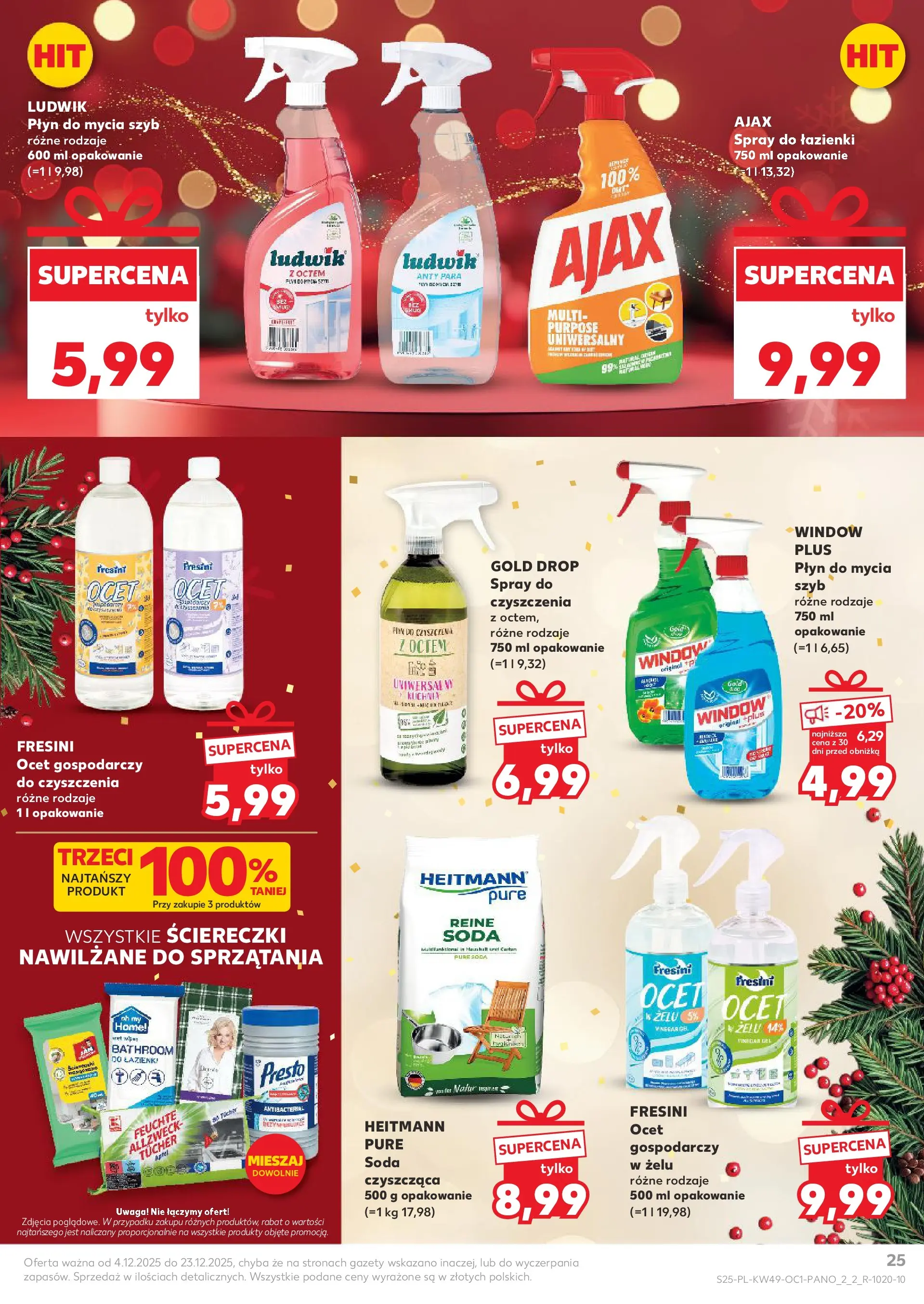 Kaufland gazetka - Drogeria od 04.12.2025 - od jutra PDF | Strona: 25 | Produkty: Ocet, Płyn do mycia szyb