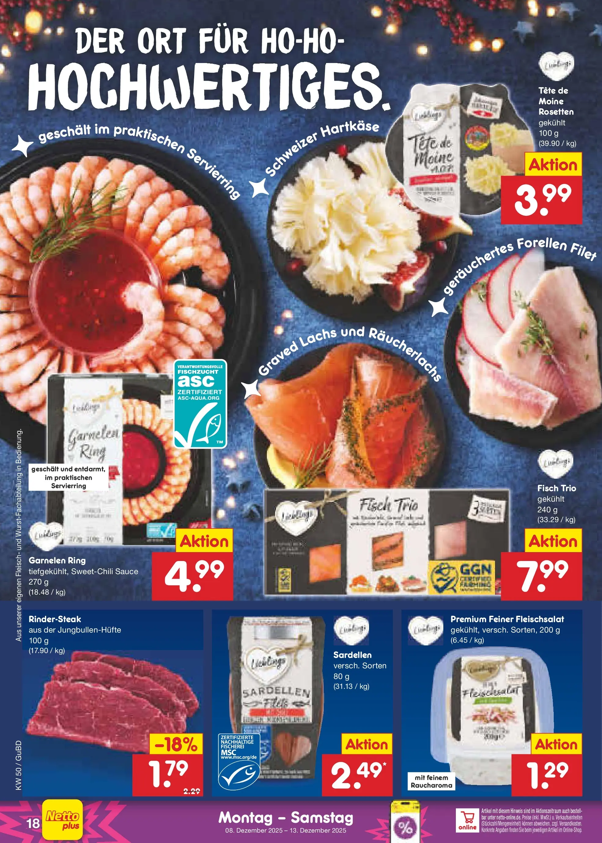 Netto Marken-Discount prospekt Augustusburg (ab 08.12.2025) » Angebote | Seite: 18 | Produkte: Garnelen, Fisch, Fleisch Netto Marken-Discount prospekt Augustusburg (ab 08.12.2025) » Angebote | Seite: 18 | Produkte: Garnelen, Fisch, Fleisch