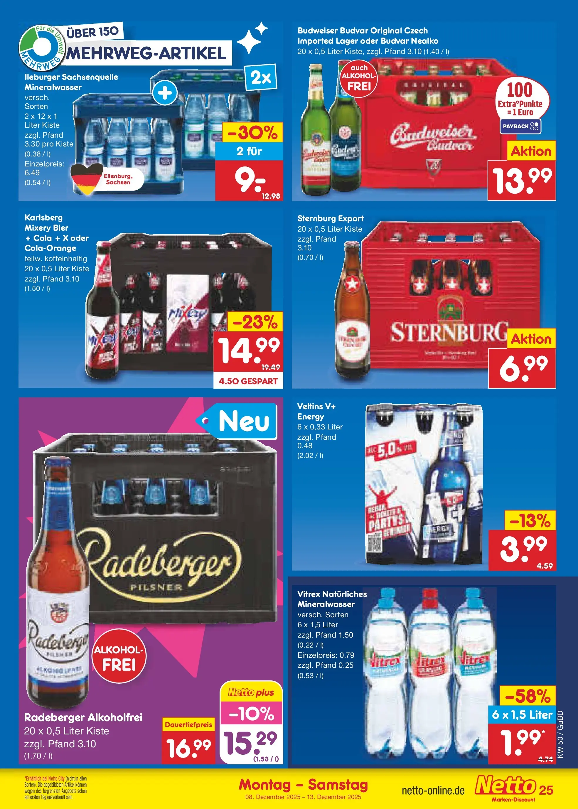 Netto Marken-Discount prospekt Augustusburg (ab 08.12.2025) » Angebote | Seite: 27 | Produkte: Cola, Bier, Mineralwasser, Mixery Netto Marken-Discount prospekt Augustusburg (ab 08.12.2025) » Angebote | Seite: 27 | Produkte: Cola, Bier, Mineralwasser, Mixery