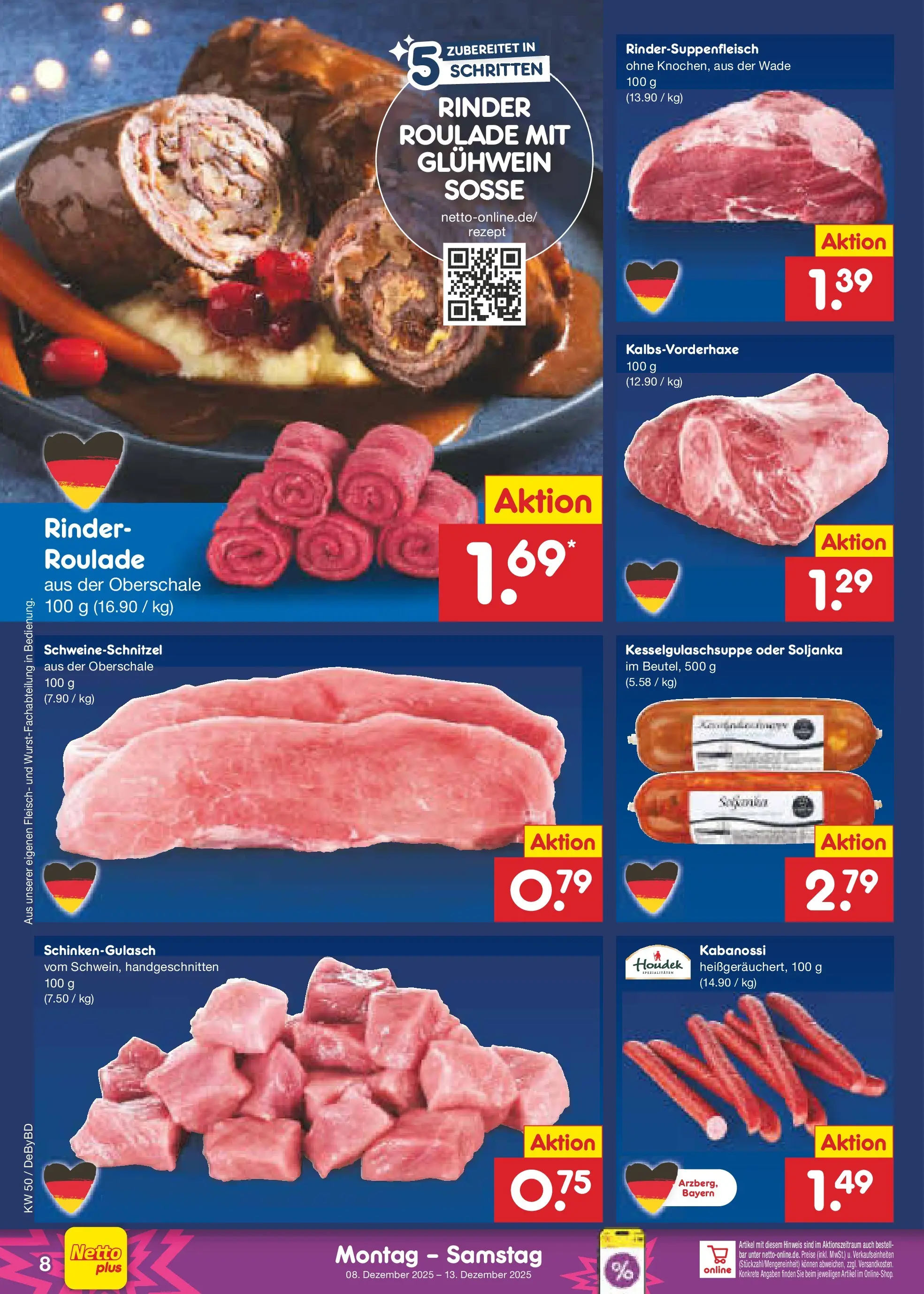 Netto Marken-Discount prospekt Buttenwiesen	 (ab 08.12.2025) » Angebote | Seite: 8 | Produkte: Soße, Fleisch
