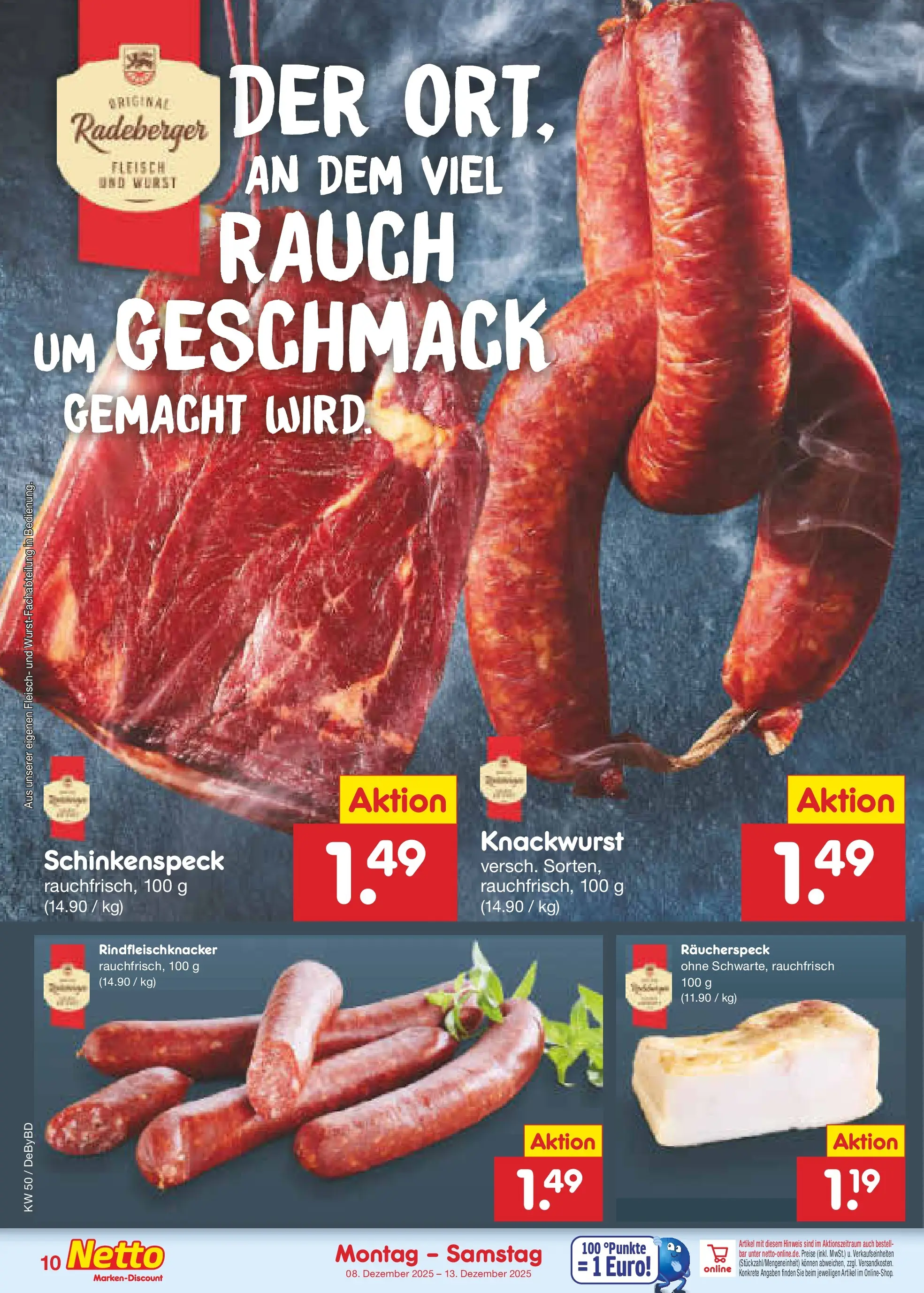 Netto Marken-Discount prospekt Buttenwiesen	 (ab 08.12.2025) » Angebote | Seite: 10 | Produkte: Wurst, Fleisch