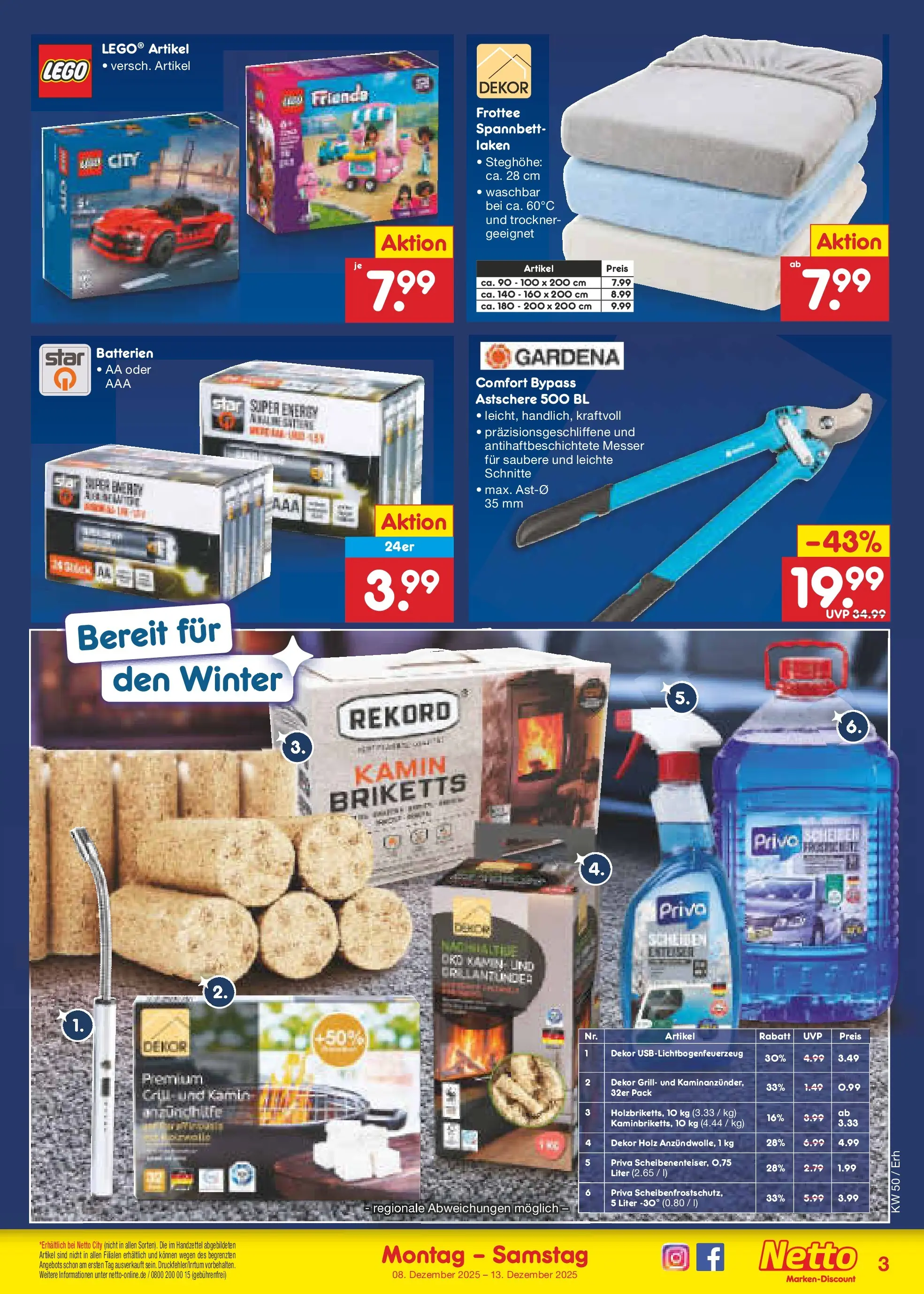 Netto Marken-Discount prospekt Metten	 (ab 08.12.2025) » Angebote | Seite: 25 | Produkte: Trockner, Kamin, Batterien, Energy