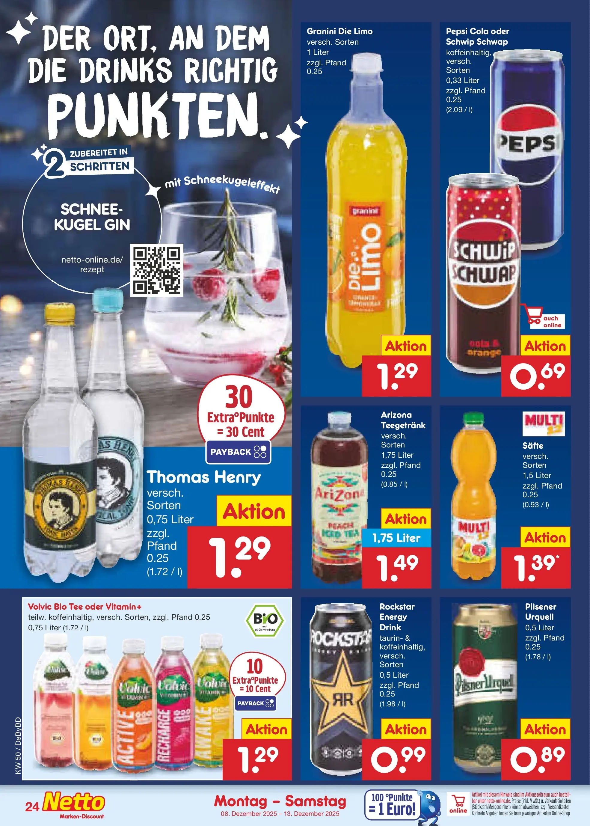 Netto Marken-Discount prospekt Buttenwiesen	 (ab 08.12.2025) » Angebote | Seite: 26 | Produkte: Cola, Pepsi, Granini die limo, Gin