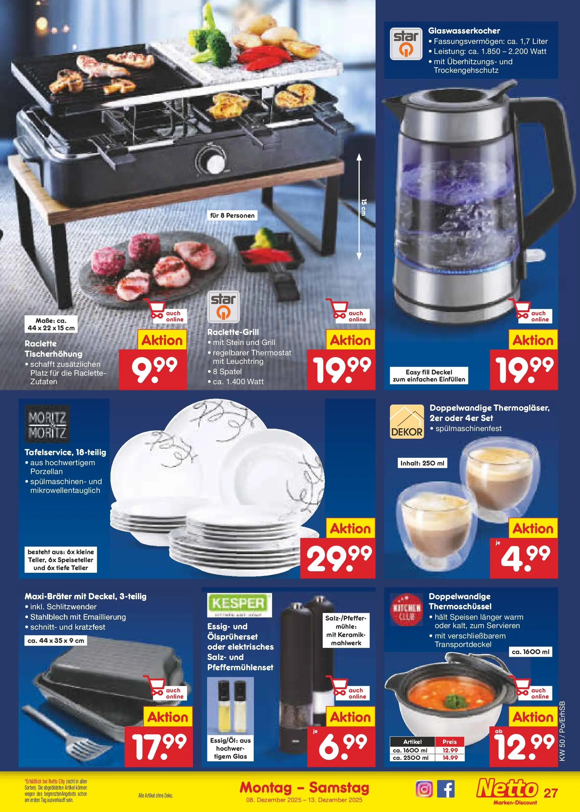 Netto Marken-Discount prospekt Metten	 (ab 08.12.2025) » Angebote | Seite: 33 | Produkte: Grill, Essig, Salz, Raclette