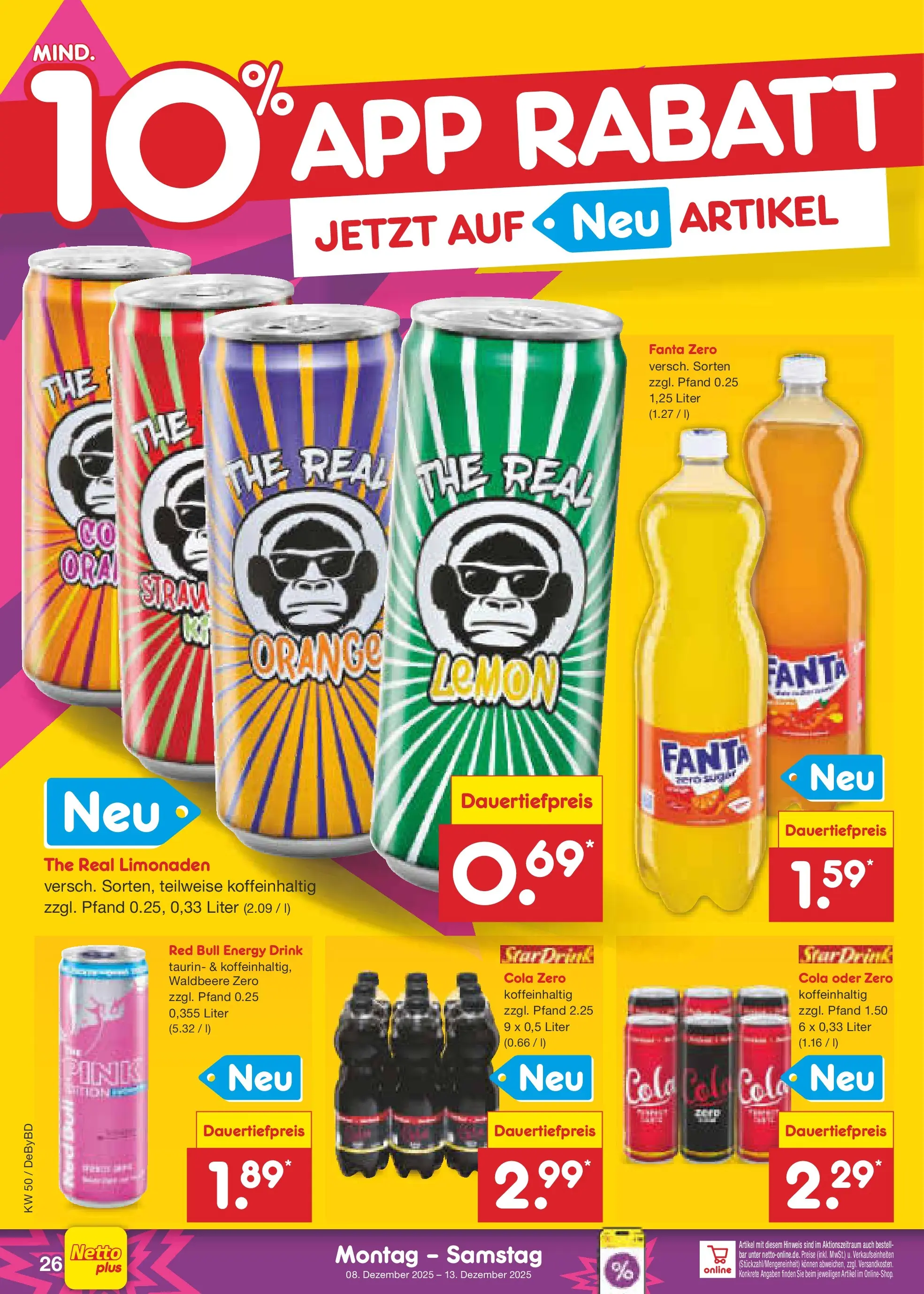 Netto Marken-Discount prospekt Buttenwiesen	 (ab 08.12.2025) » Angebote | Seite: 28 | Produkte: Red bull, Fanta, Cola, Energy