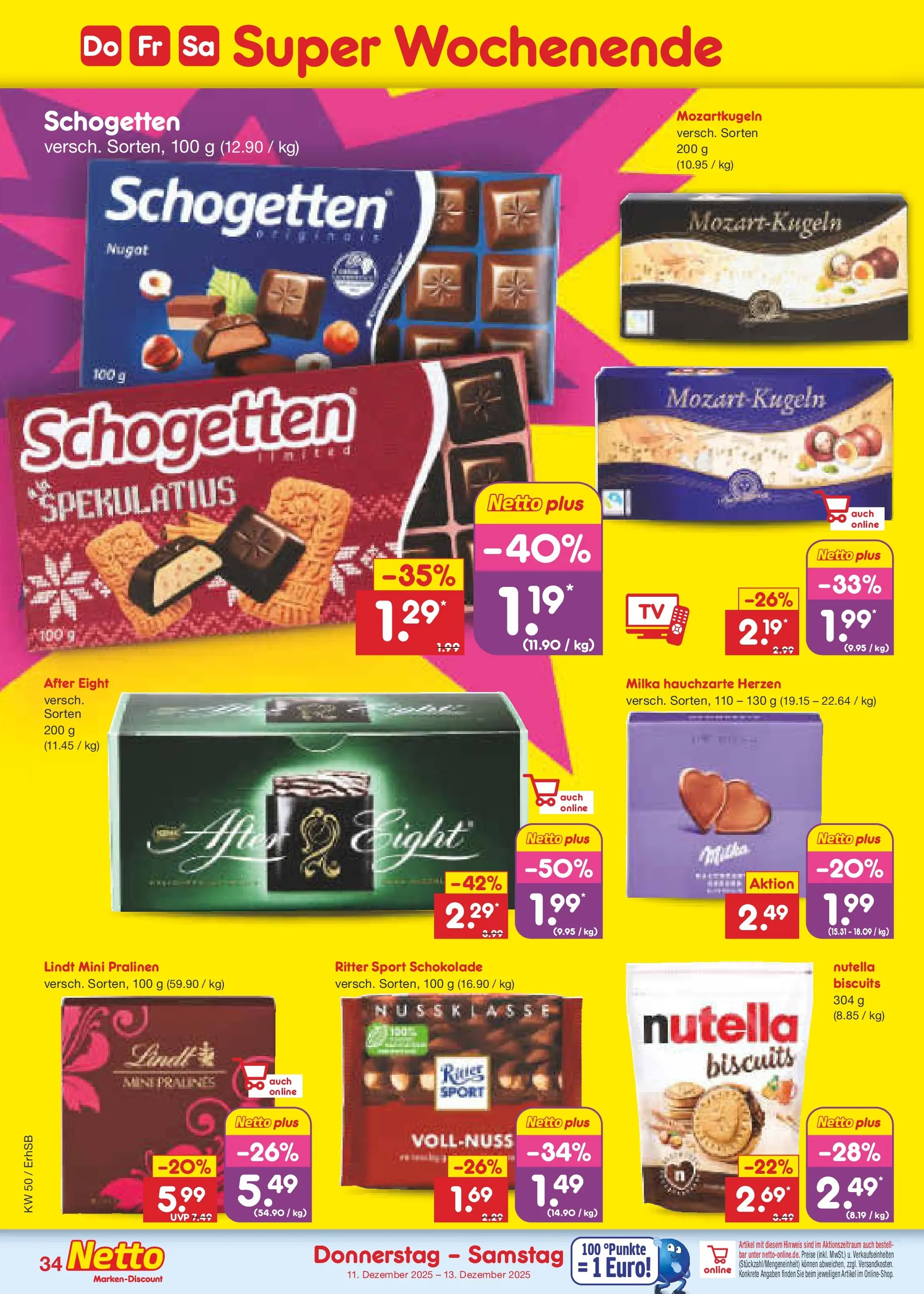 Netto Marken-Discount prospekt Metten	 (ab 08.12.2025) » Angebote | Seite: 42 | Produkte: Schokolade, Ritter sport, Milka, Nutella