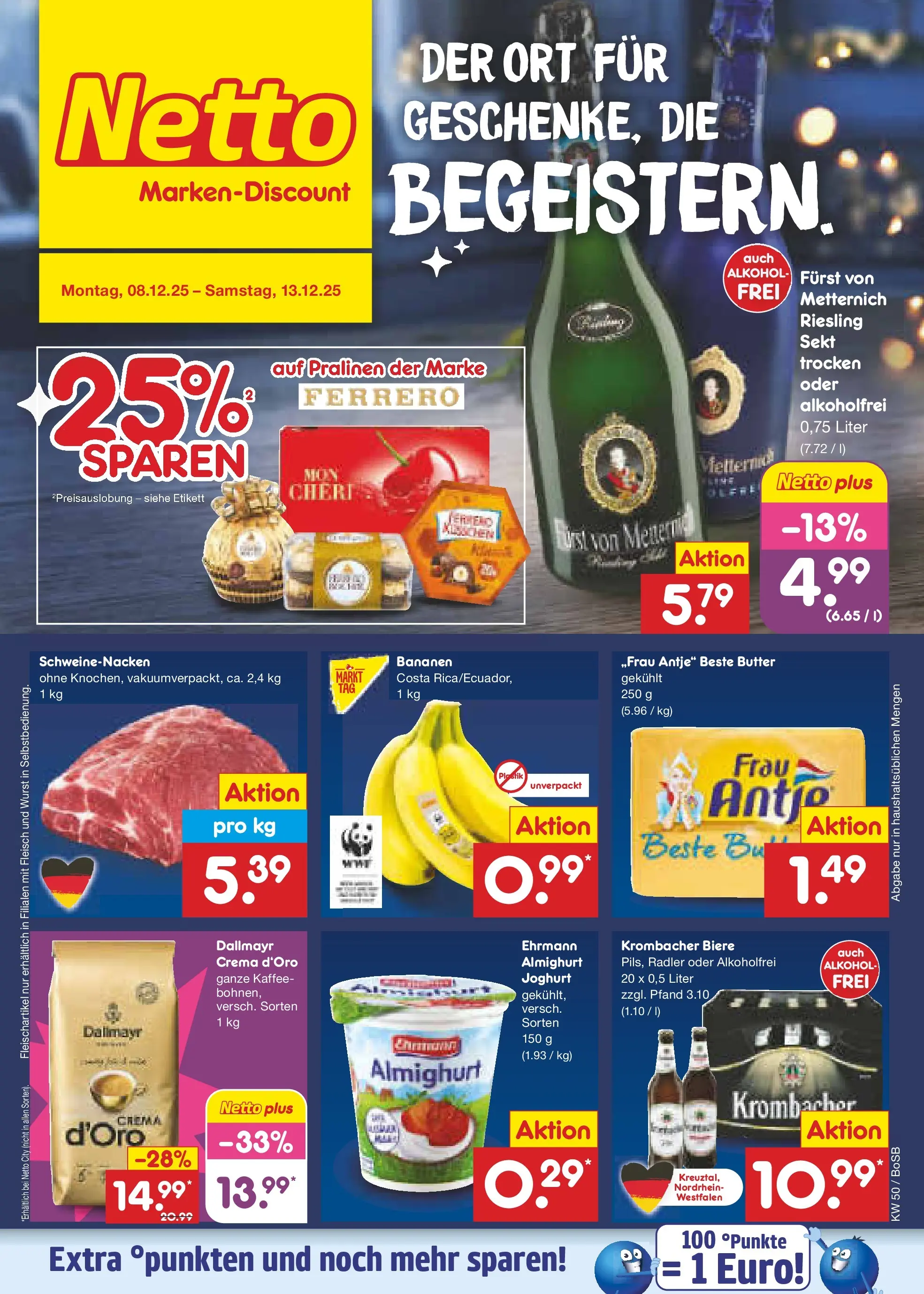 Netto Marken-Discount prospekt Stadtlohn	 (ab 08.12.2025) » Angebote | Seite: 1 | Produkte: Butter, Kaffee, Sekt, Dallmayr