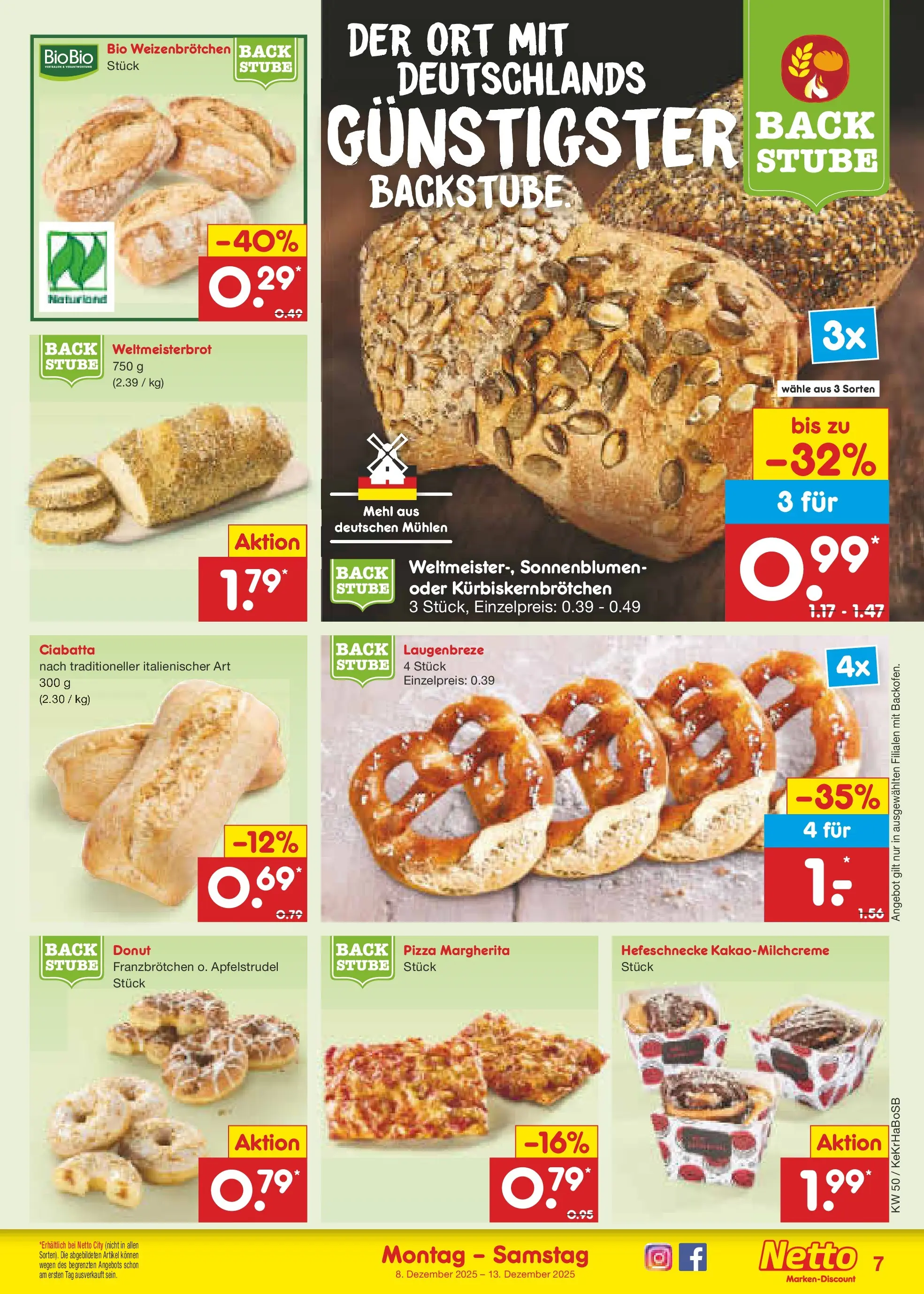 Netto Marken-Discount prospekt Bonn	 (ab 07.12.2025) » Angebote | Seite: 7 | Produkte: Mehl, Pizza