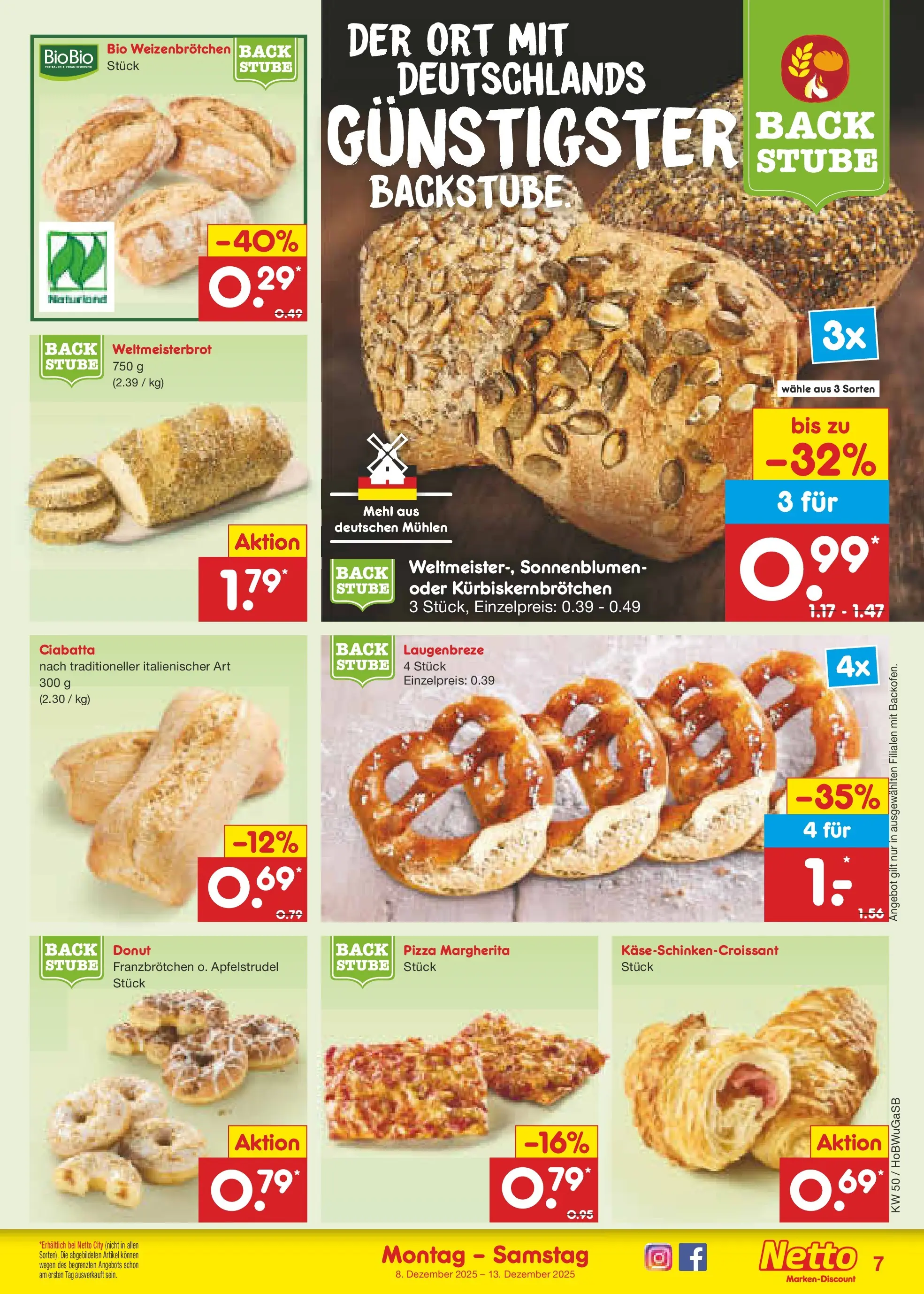 Netto Marken-Discount prospekt Hannover	 (ab 07.12.2025) » Angebote | Seite: 7 | Produkte: Mehl, Pizza