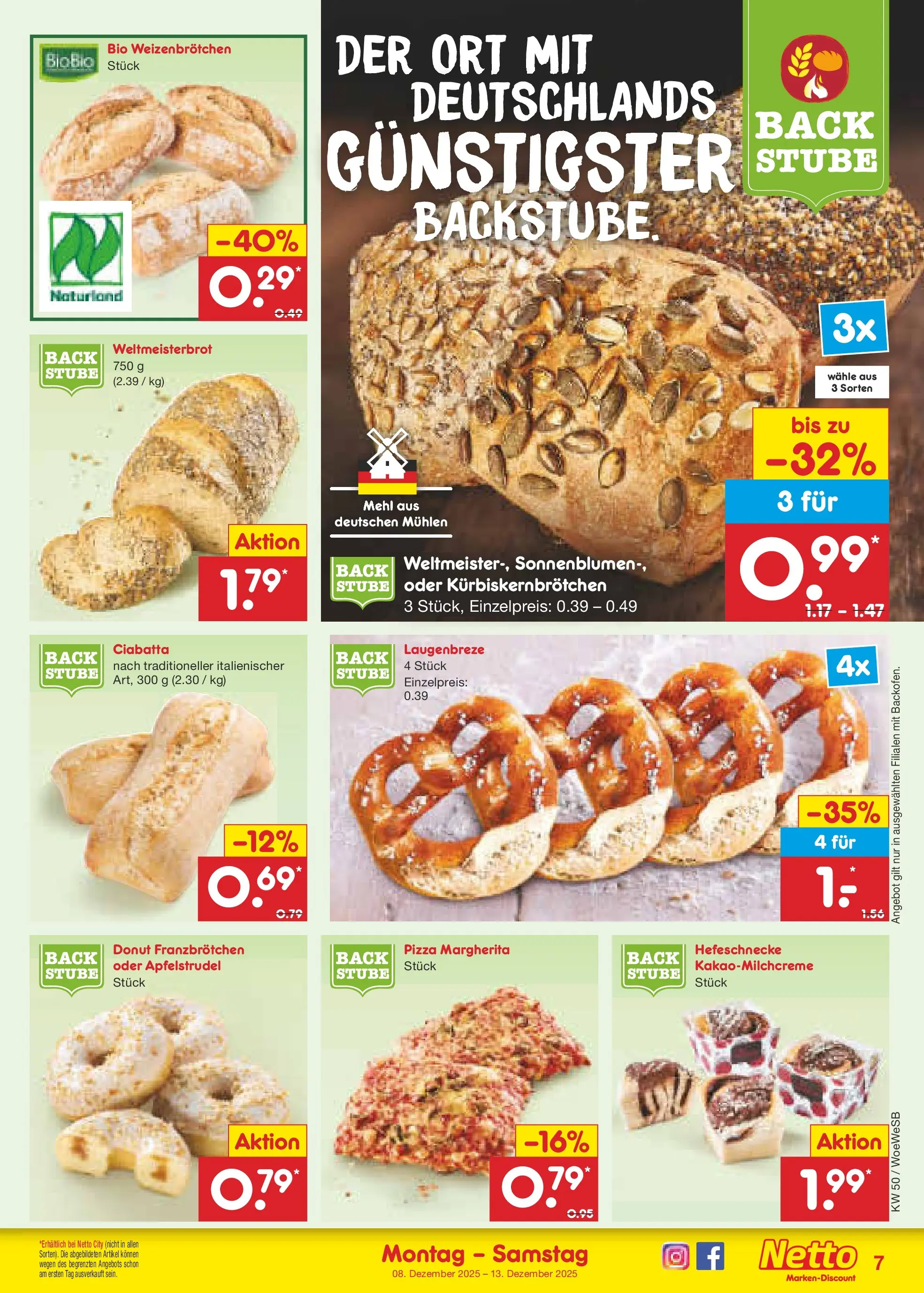 Netto Marken-Discount prospekt Katzweiler	 (ab 07.12.2025) » Angebote | Seite: 7 | Produkte: Mehl, Pizza
