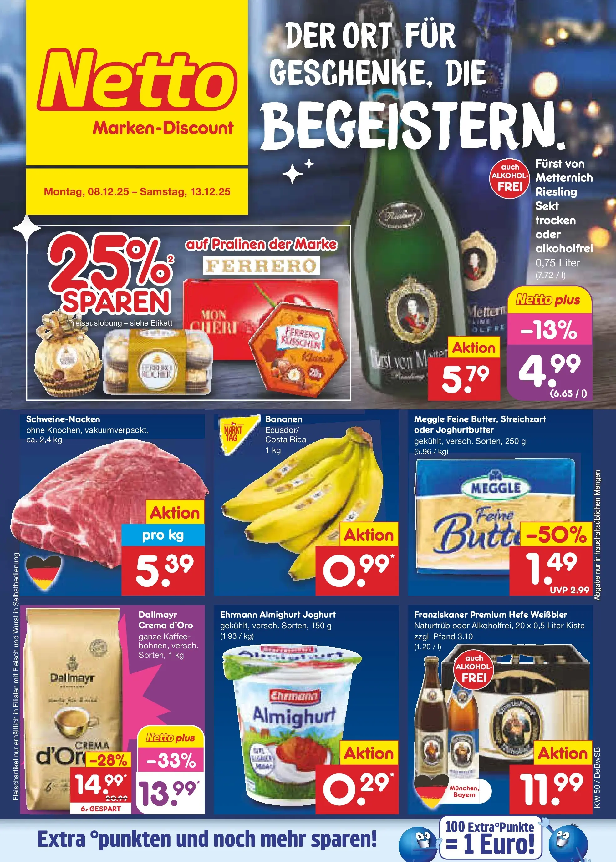 Netto Marken-Discount prospekt Waiblingen-Bittenfeld	 (ab 08.12.2025) » Angebote | Seite: 1 | Produkte: Franziskaner, Sekt, Wurst, Fleisch