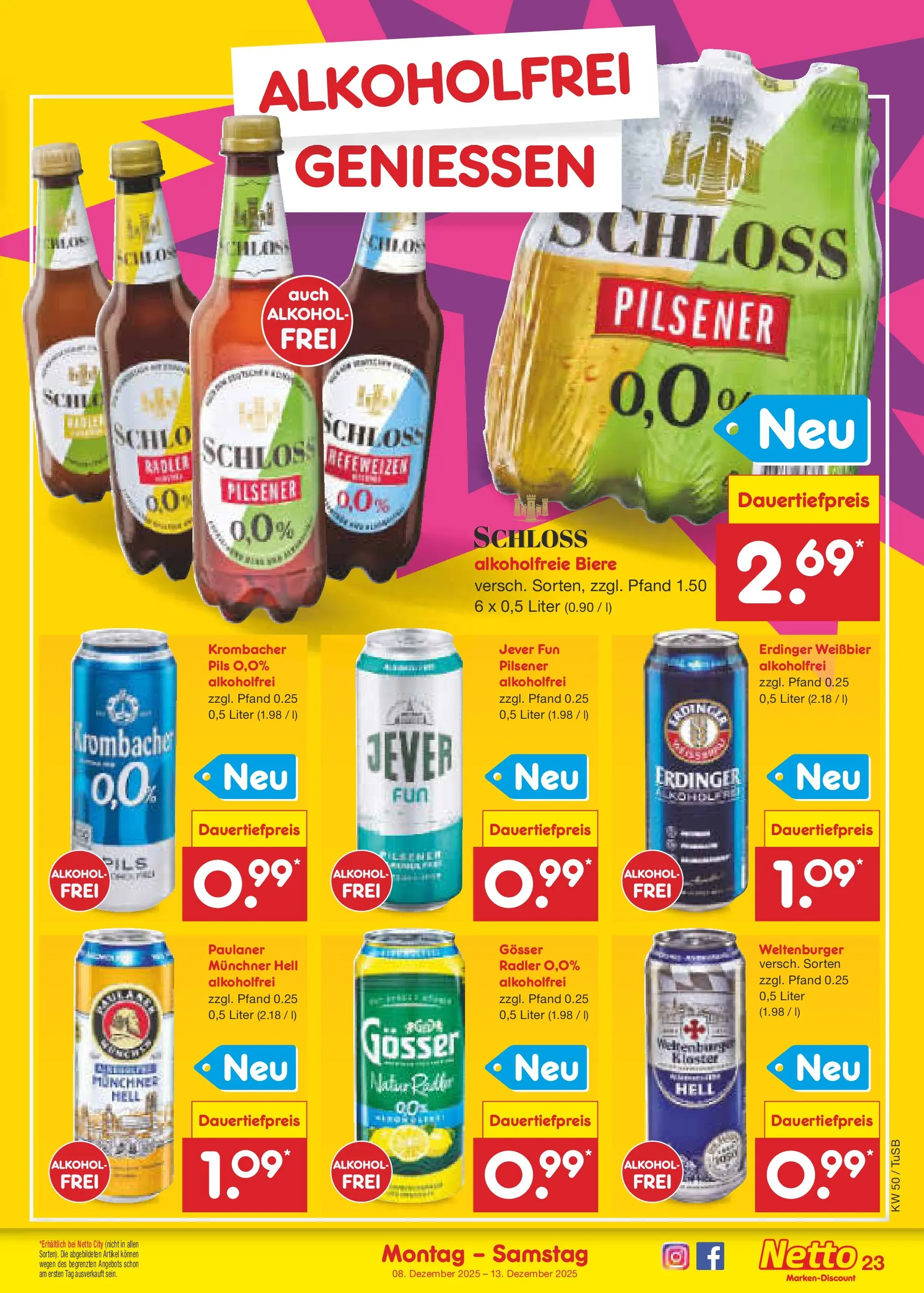 Netto Marken-Discount prospekt Lahr-Langenwinkel	 (ab 07.12.2025) » Angebote | Seite: 29 | Produkte: Pils, Radler, Krombacher, Paulaner