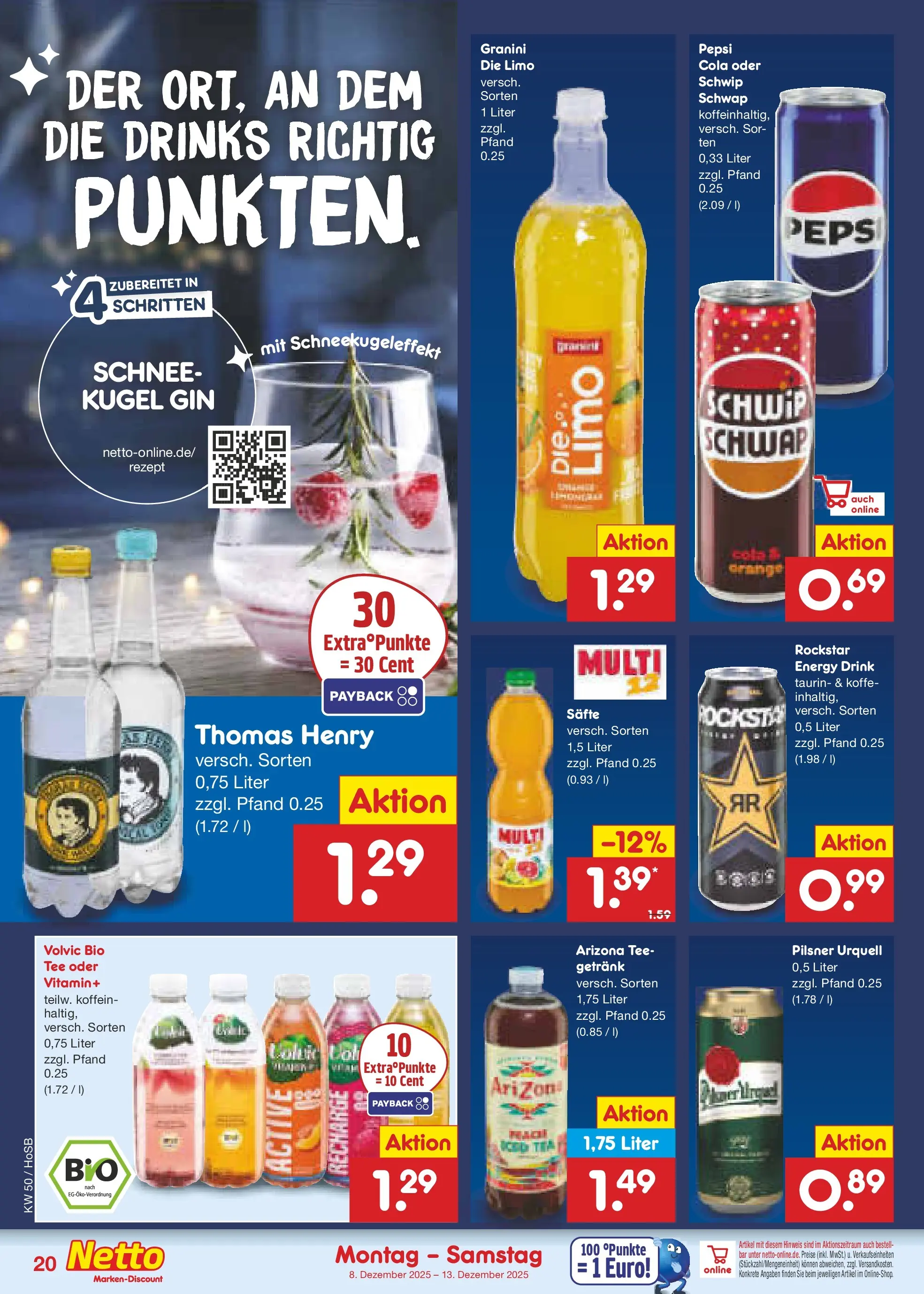 Netto Marken-Discount prospekt Hannover	 (ab 07.12.2025) » Angebote | Seite: 26 | Produkte: Rockstar energy, Rockstar, Tee, Gin