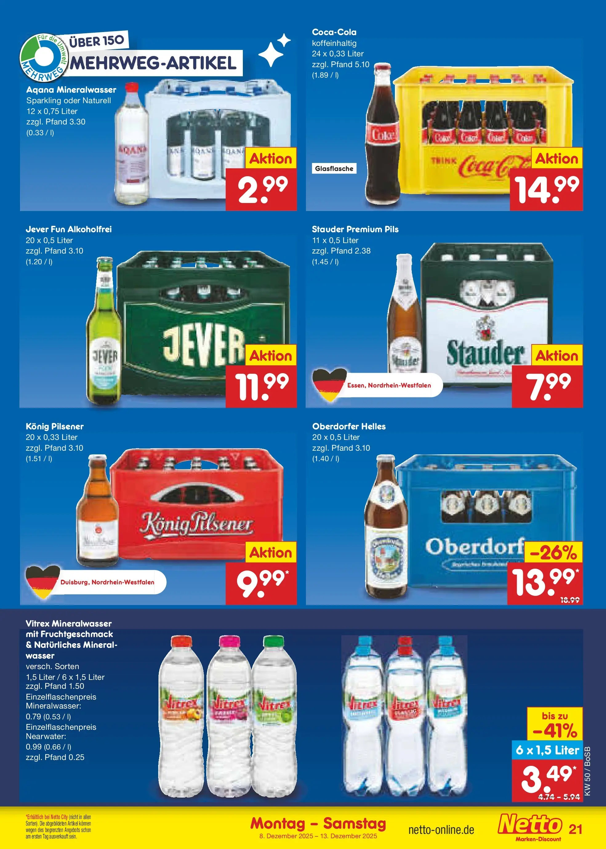 Netto Marken-Discount prospekt Stadtlohn	 (ab 08.12.2025) » Angebote | Seite: 27 | Produkte: Pils, Mineralwasser, Wasser, Jever