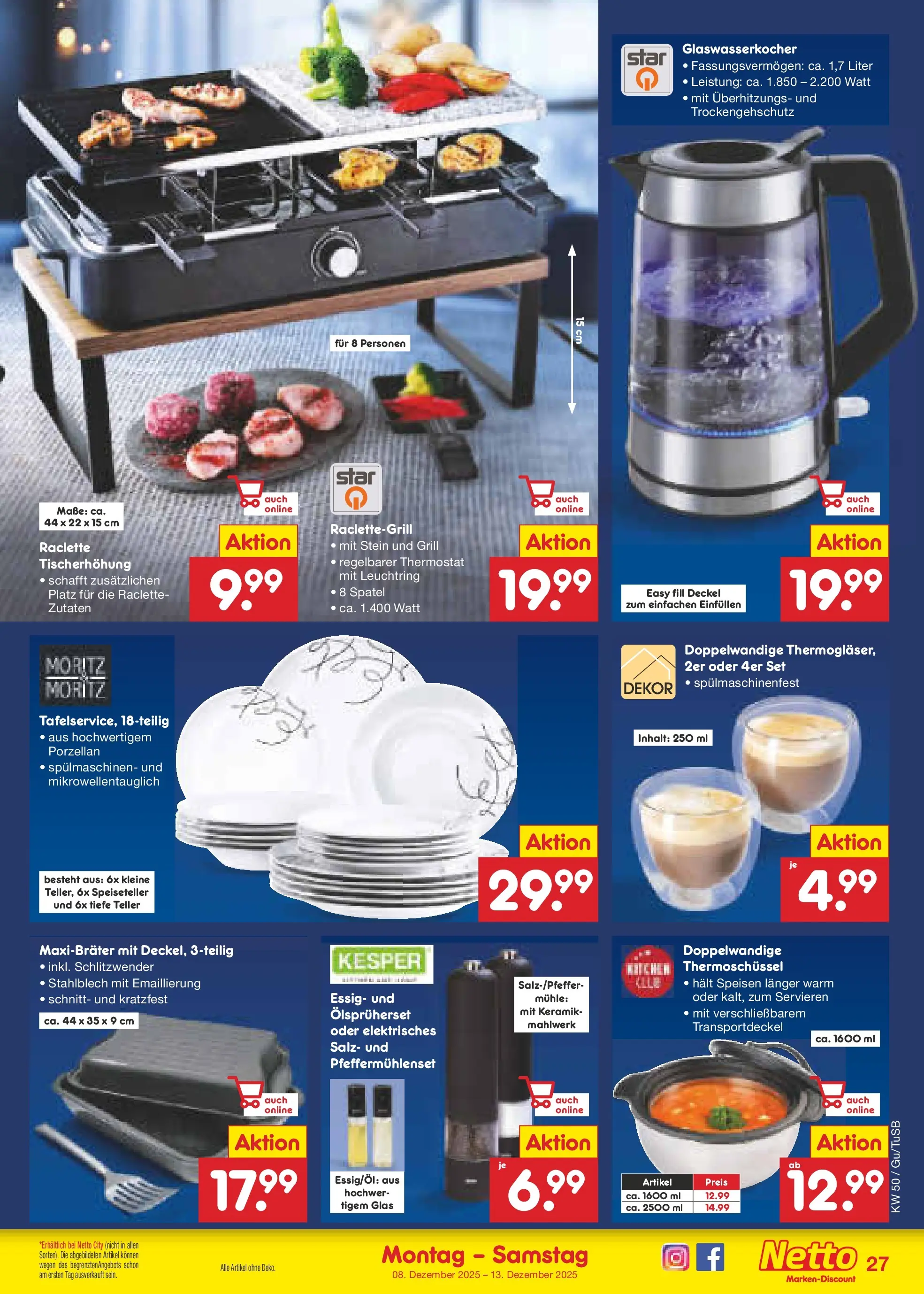 Netto Marken-Discount prospekt Lahr-Langenwinkel	 (ab 07.12.2025) » Angebote | Seite: 33 | Produkte: Mühle, Essig, Salz, Raclette