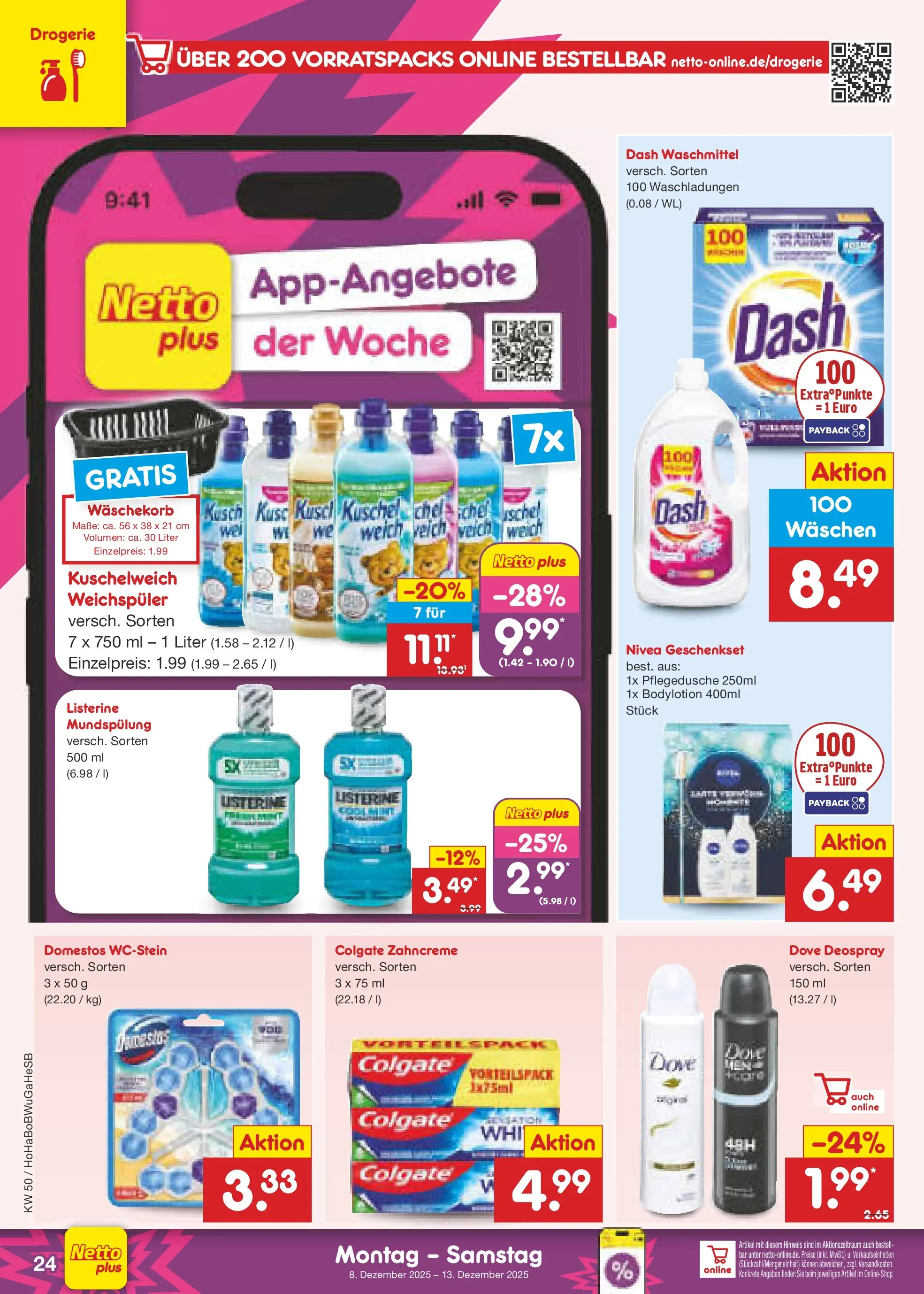 Netto Marken-Discount prospekt Hannover	 (ab 07.12.2025) » Angebote | Seite: 30 | Produkte: Weichspüler, Waschmittel, Deospray, Listerine