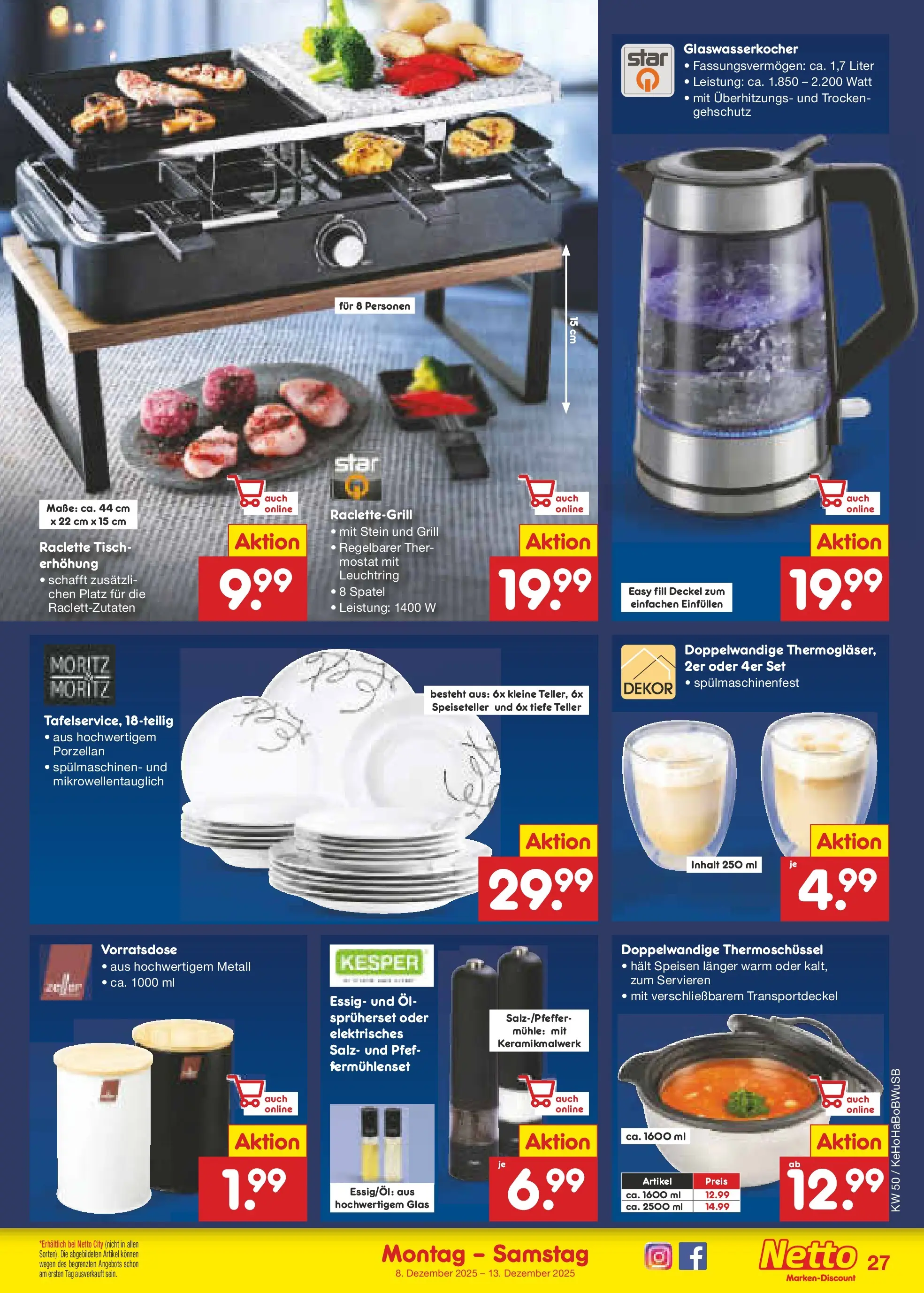 Netto Marken-Discount prospekt Bonn	 (ab 07.12.2025) » Angebote | Seite: 33 | Produkte: Grill, Mühle, Öl, Essig