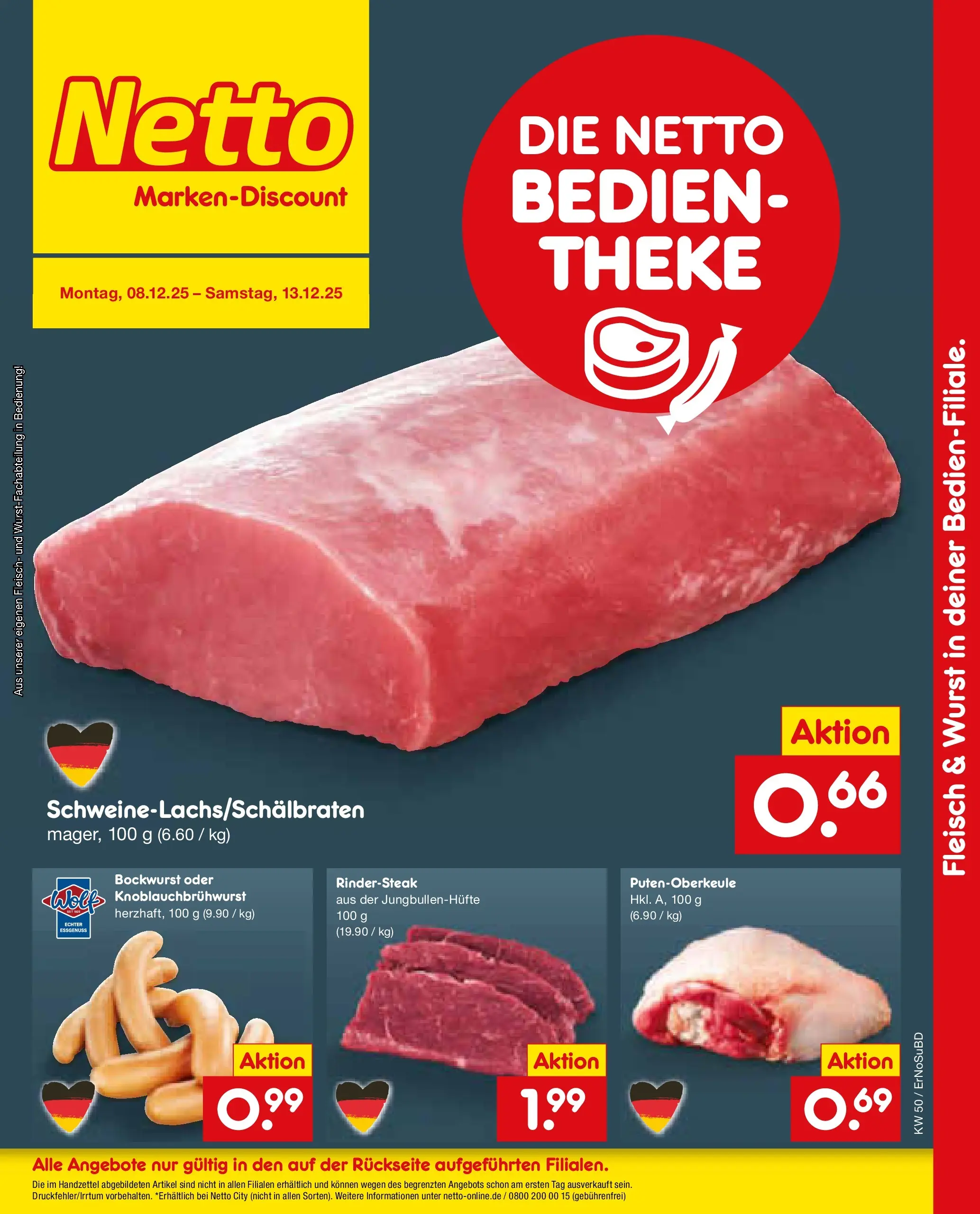 Netto Marken-Discount prospekt Nordhausen	 (ab 08.12.2025) » Angebote | Seite: 10 | Produkte: Bockwurst, Theke, Wurst, Fleisch