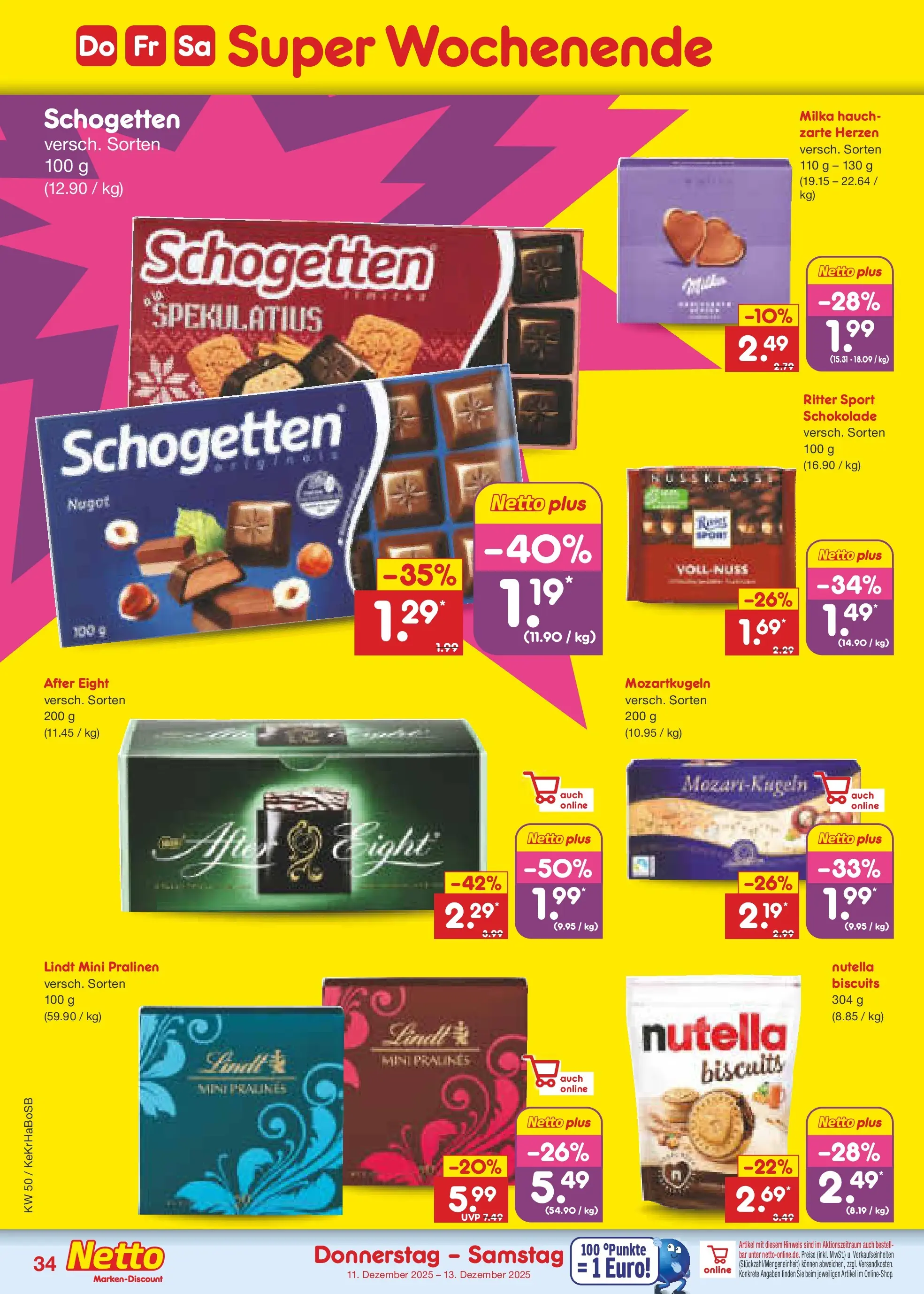 Netto Marken-Discount prospekt Bonn	 (ab 07.12.2025) » Angebote | Seite: 42 | Produkte: Ritter sport, Milka, Nutella, Schogetten