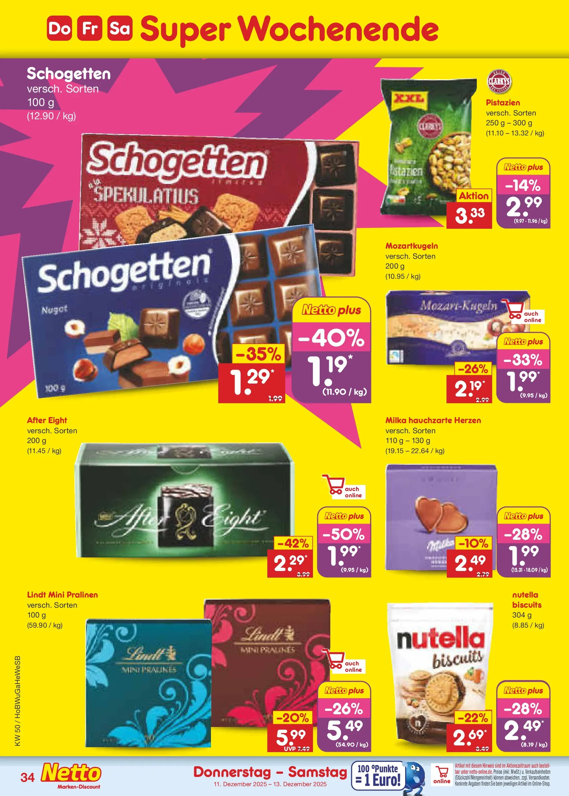 Netto Marken-Discount prospekt Hannover	 (ab 07.12.2025) » Angebote | Seite: 42 | Produkte: Milka, Pistazien, Nutella, Lindt