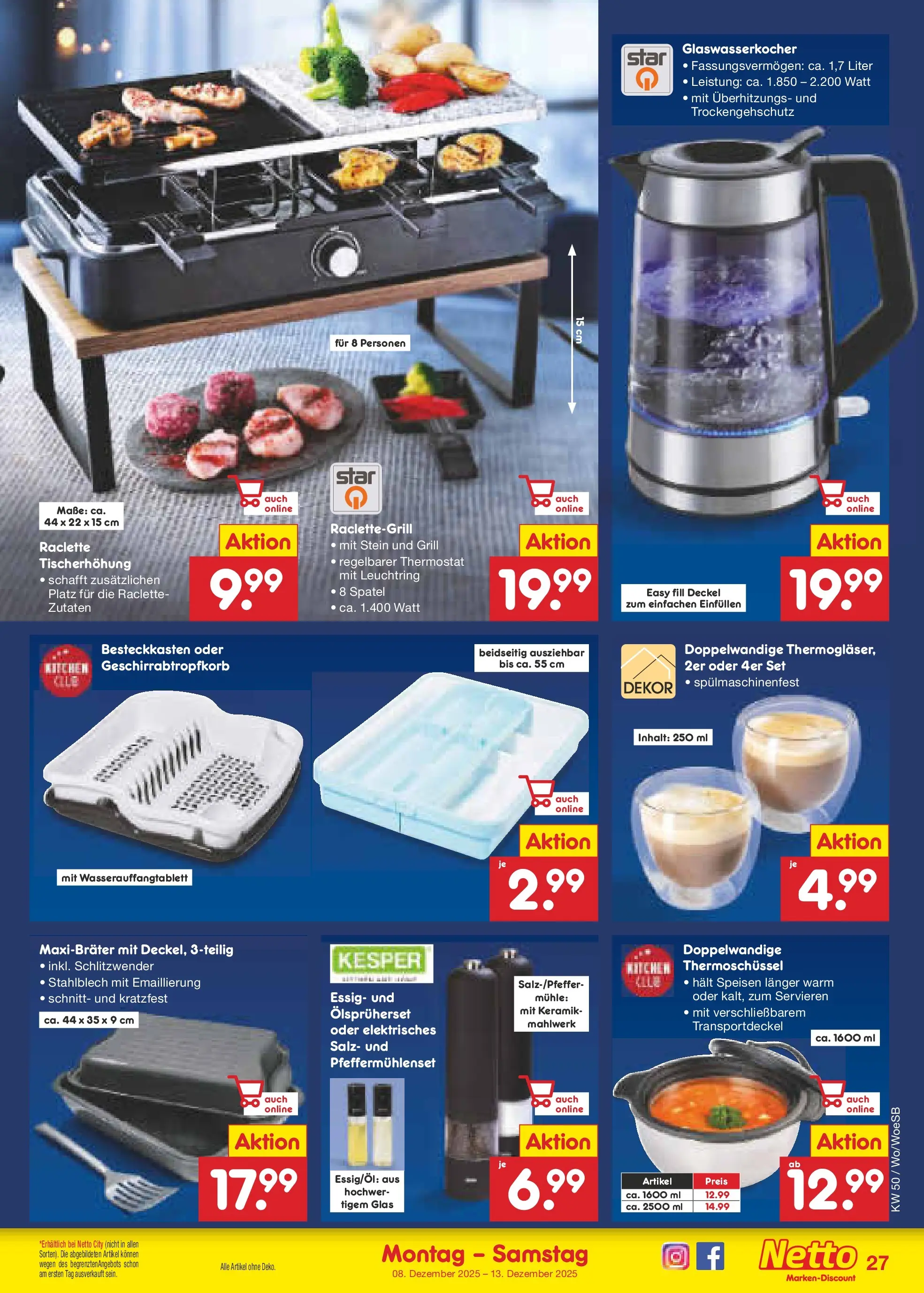 Netto Marken-Discount prospekt Gemmingen	 (ab 07.12.2025) » Angebote | Seite: 33 | Produkte: Mühle, Essig, Salz, Raclette