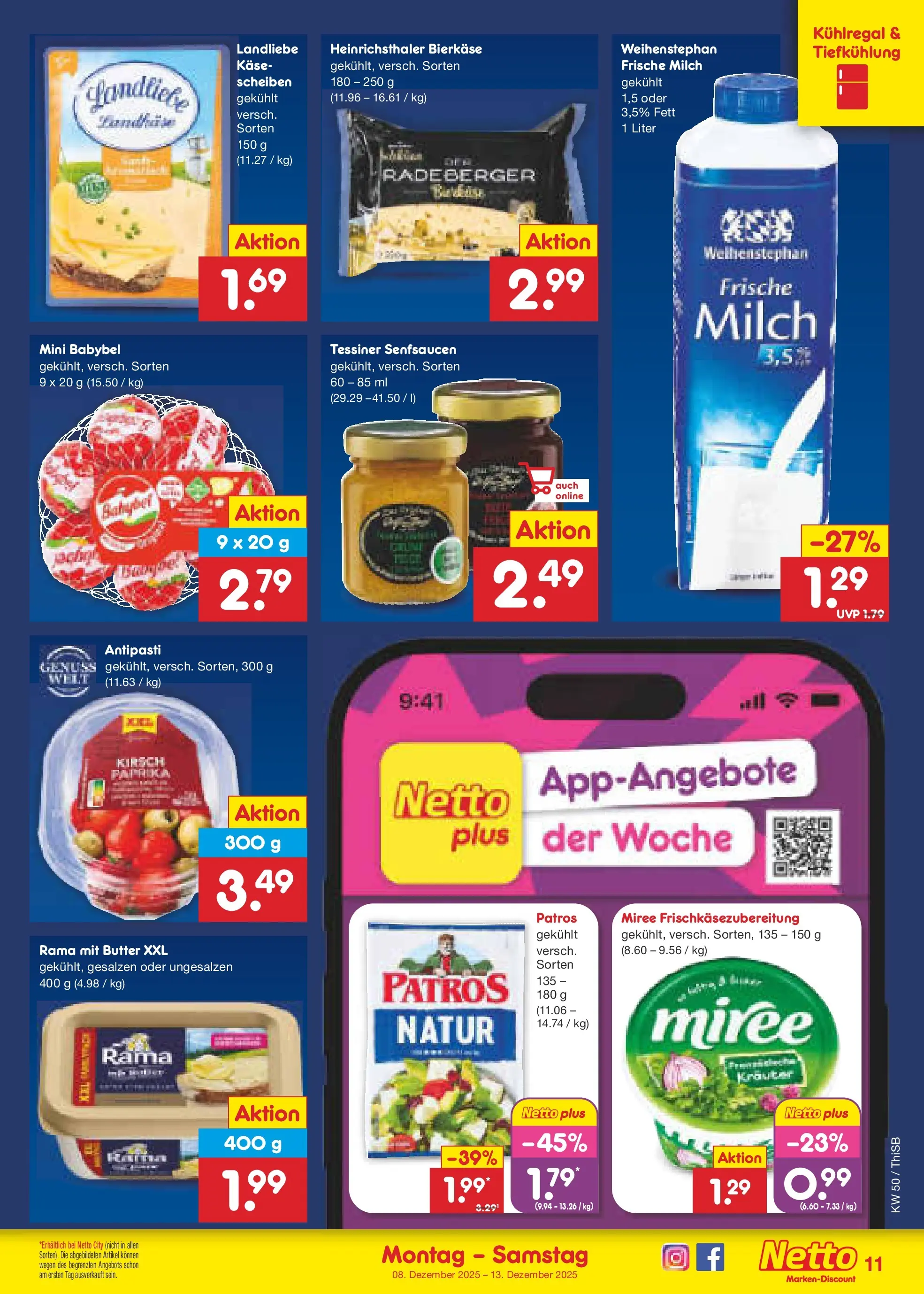 Netto Marken-Discount prospekt Pirna	 (ab 08.12.2025) » Angebote | Seite: 11 | Produkte: Butter, Käse, Patros, Kraut