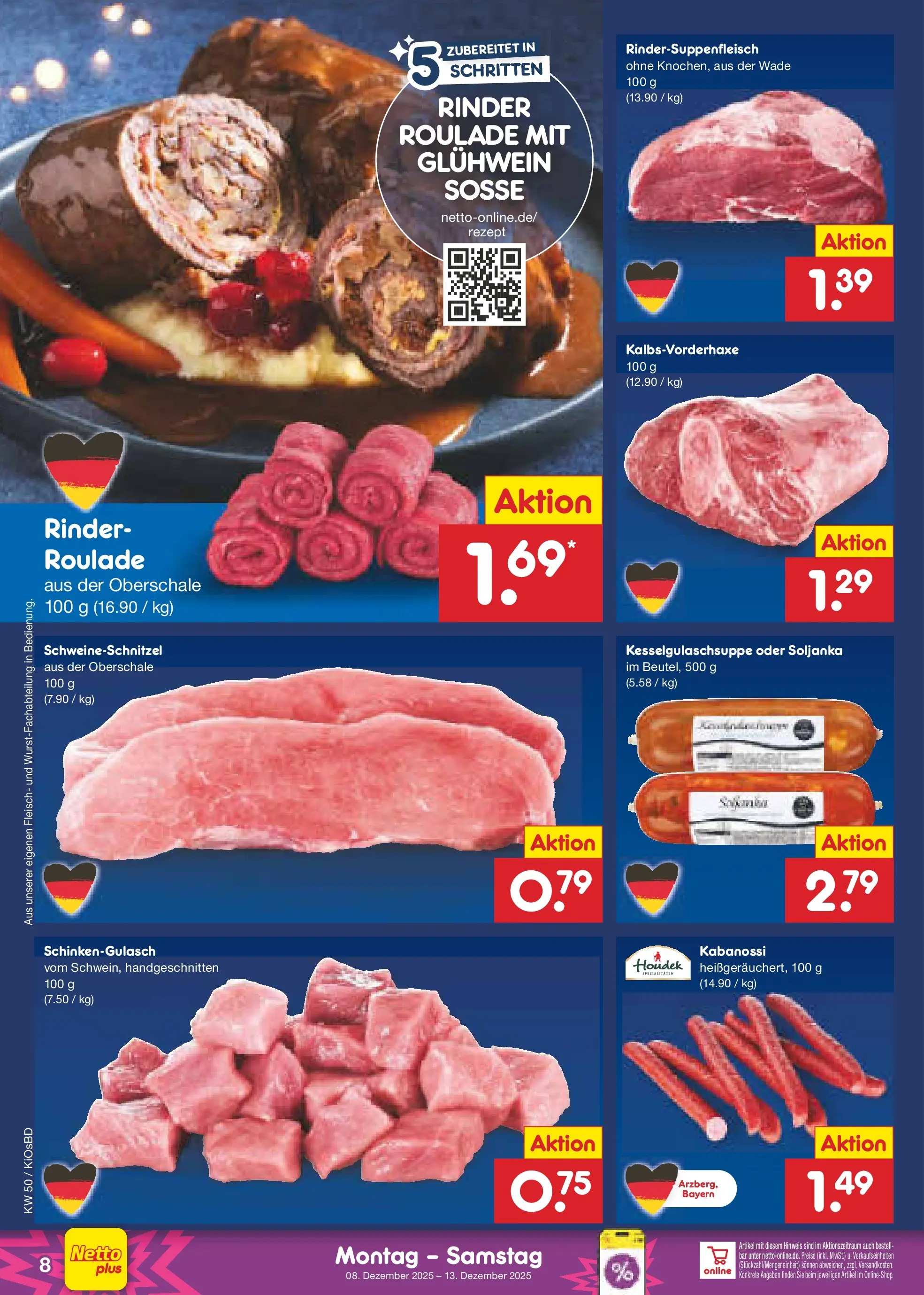 Netto Marken-Discount prospekt Mistelbach	 (ab 08.12.2025) » Angebote | Seite: 8 | Produkte: Soße, Fleisch