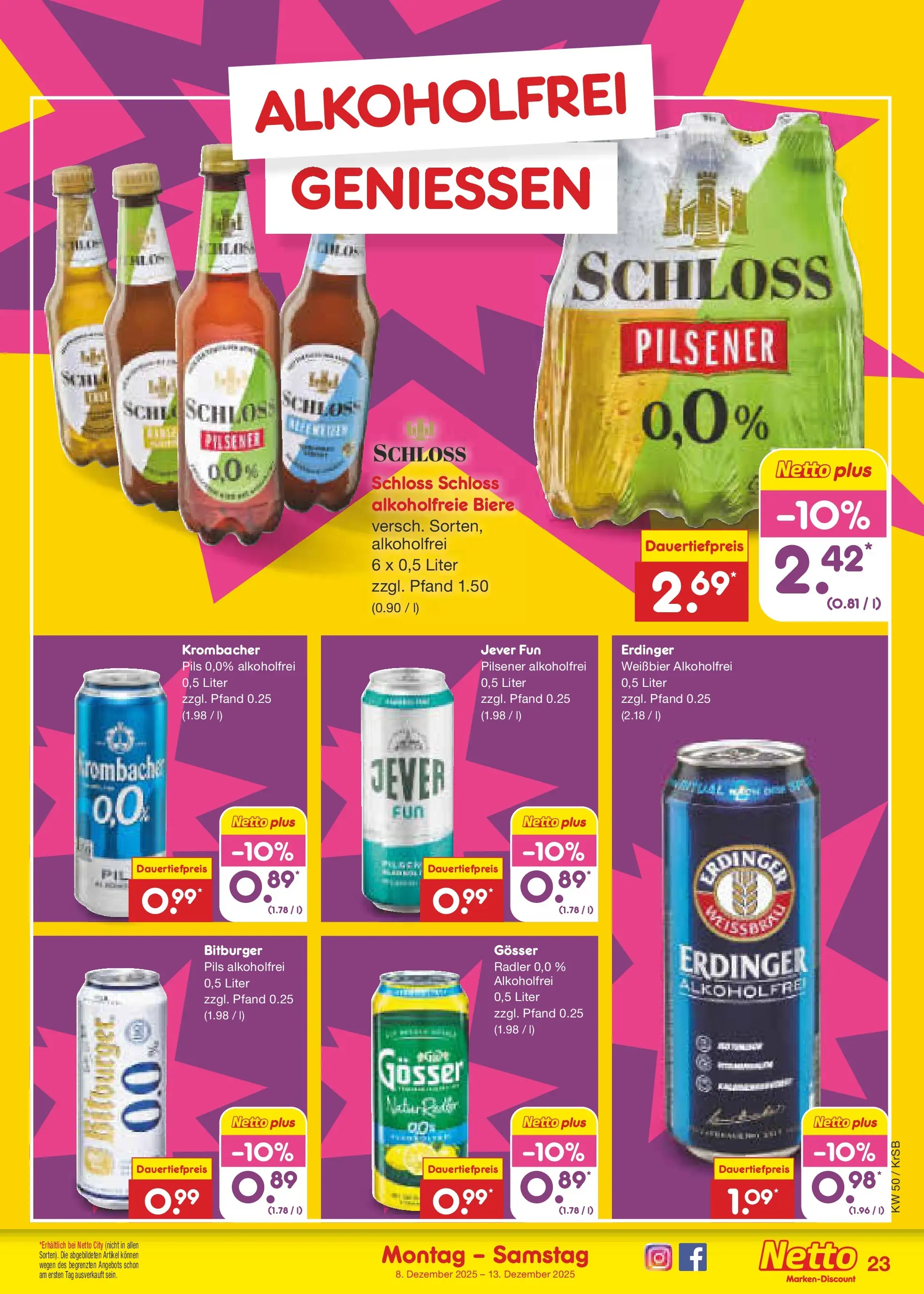Netto Marken-Discount prospekt Jüchen	 (ab 08.12.2025) » Angebote | Seite: 29 | Produkte: Bitburger, Erdinger, Pils, Krombacher