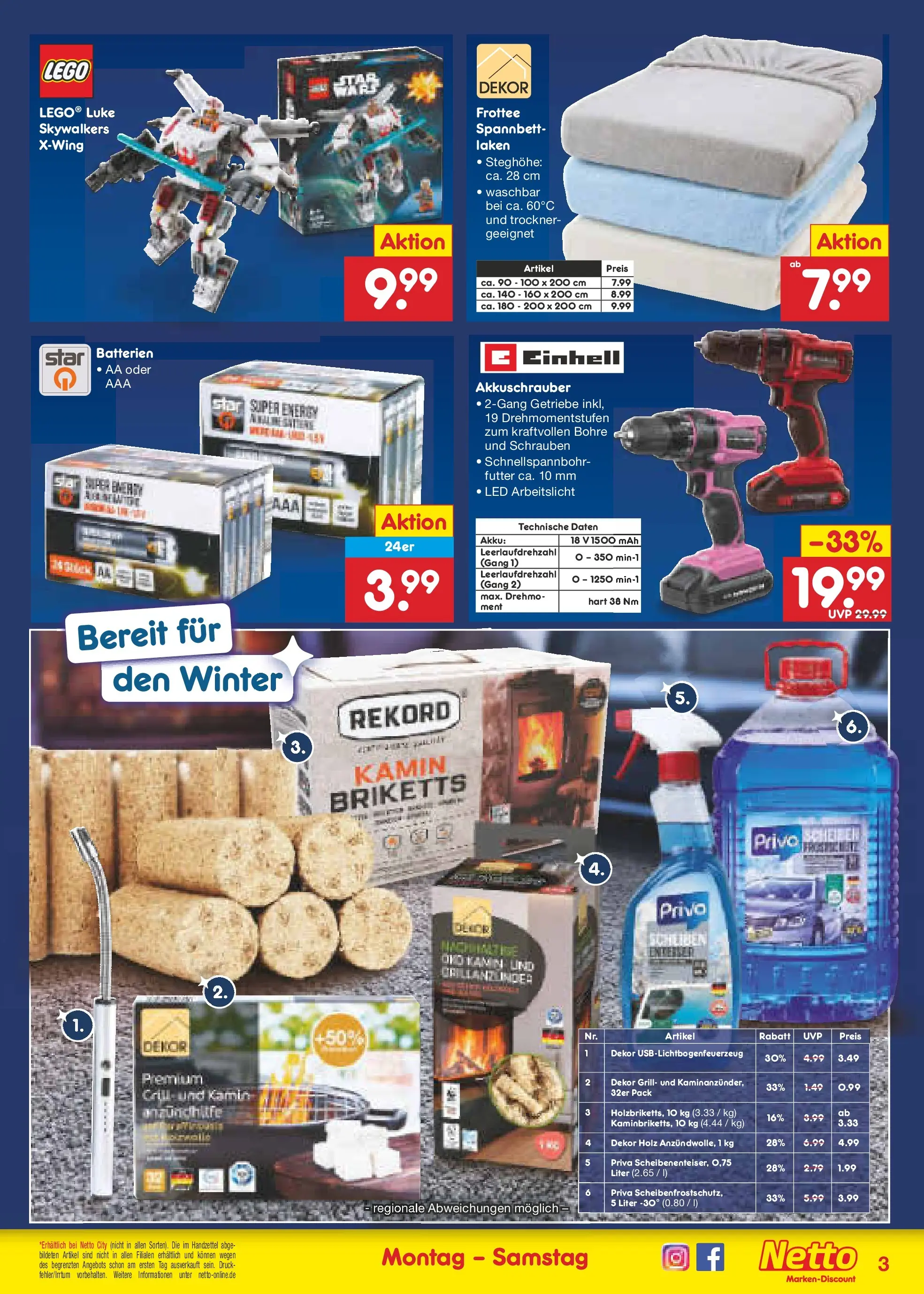 Netto Marken-Discount prospekt Erfurt	 (ab 07.12.2025) » Angebote | Seite: 25 | Produkte: Trockner, Batterien, Energy, Akkuschrauber