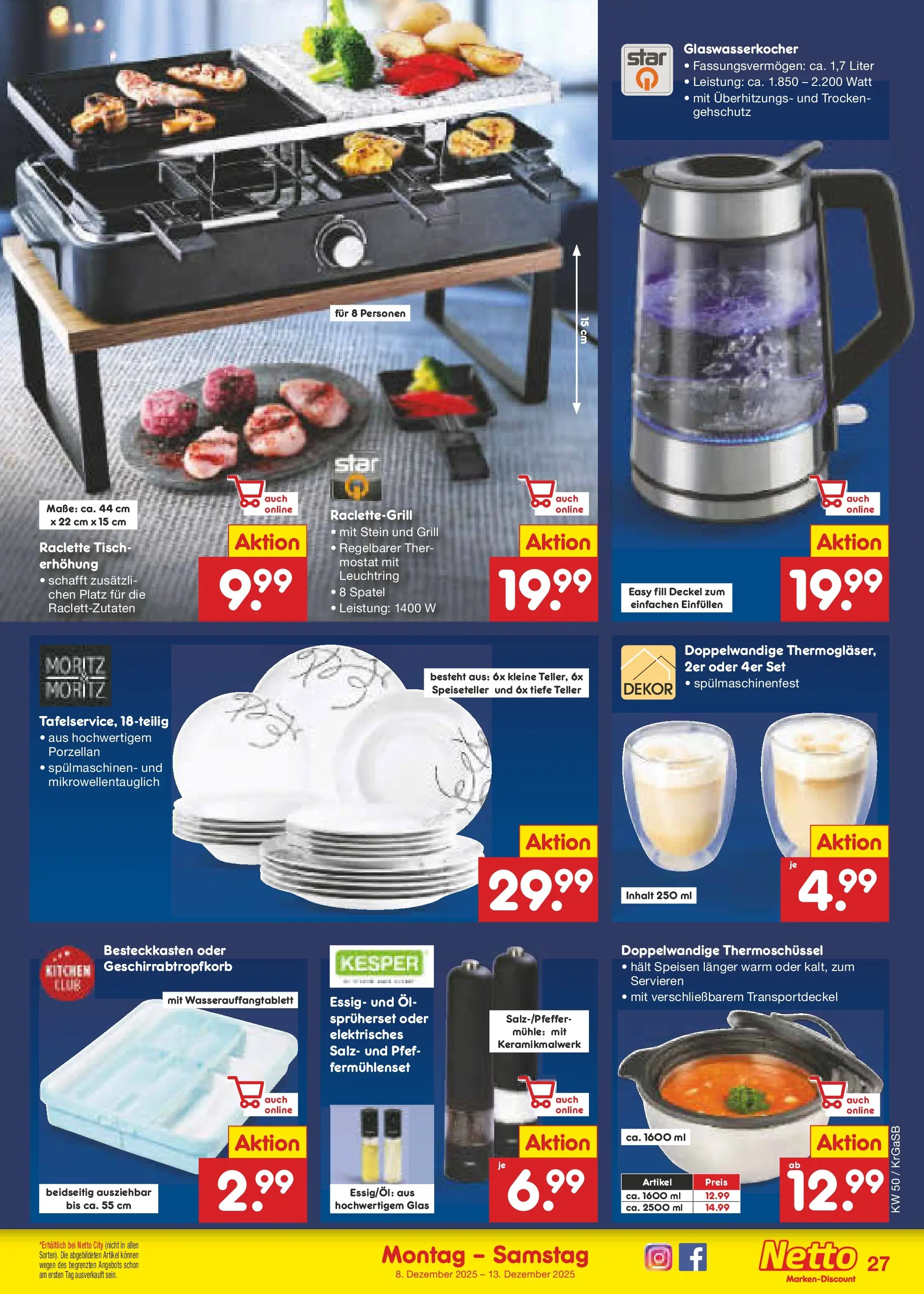 Netto Marken-Discount prospekt Bremen-Lesum	 (ab 07.12.2025) » Angebote | Seite: 33 | Produkte: Grill, Mühle, Tisch, Raclette