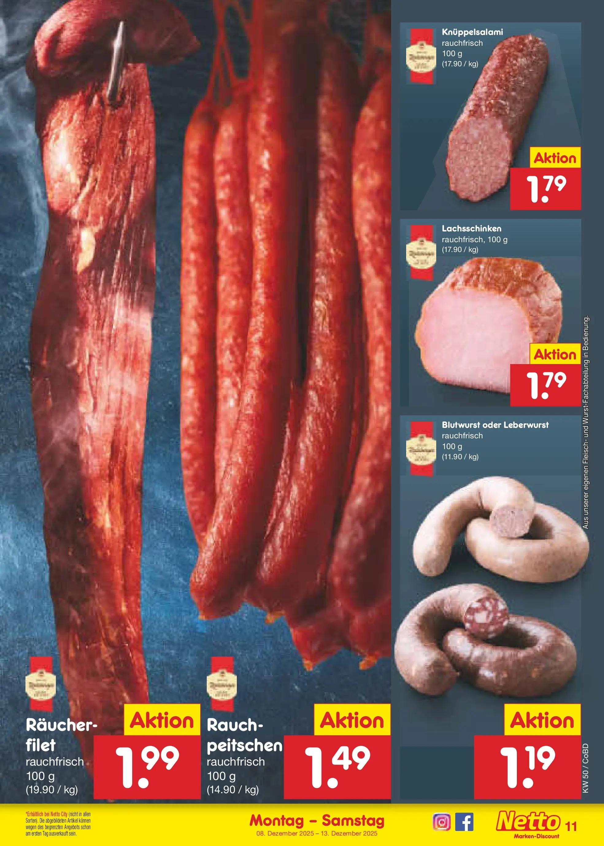 Netto Marken-Discount prospekt Delitzsch	 (ab 08.12.2025) » Angebote | Seite: 11 | Produkte: Fleisch