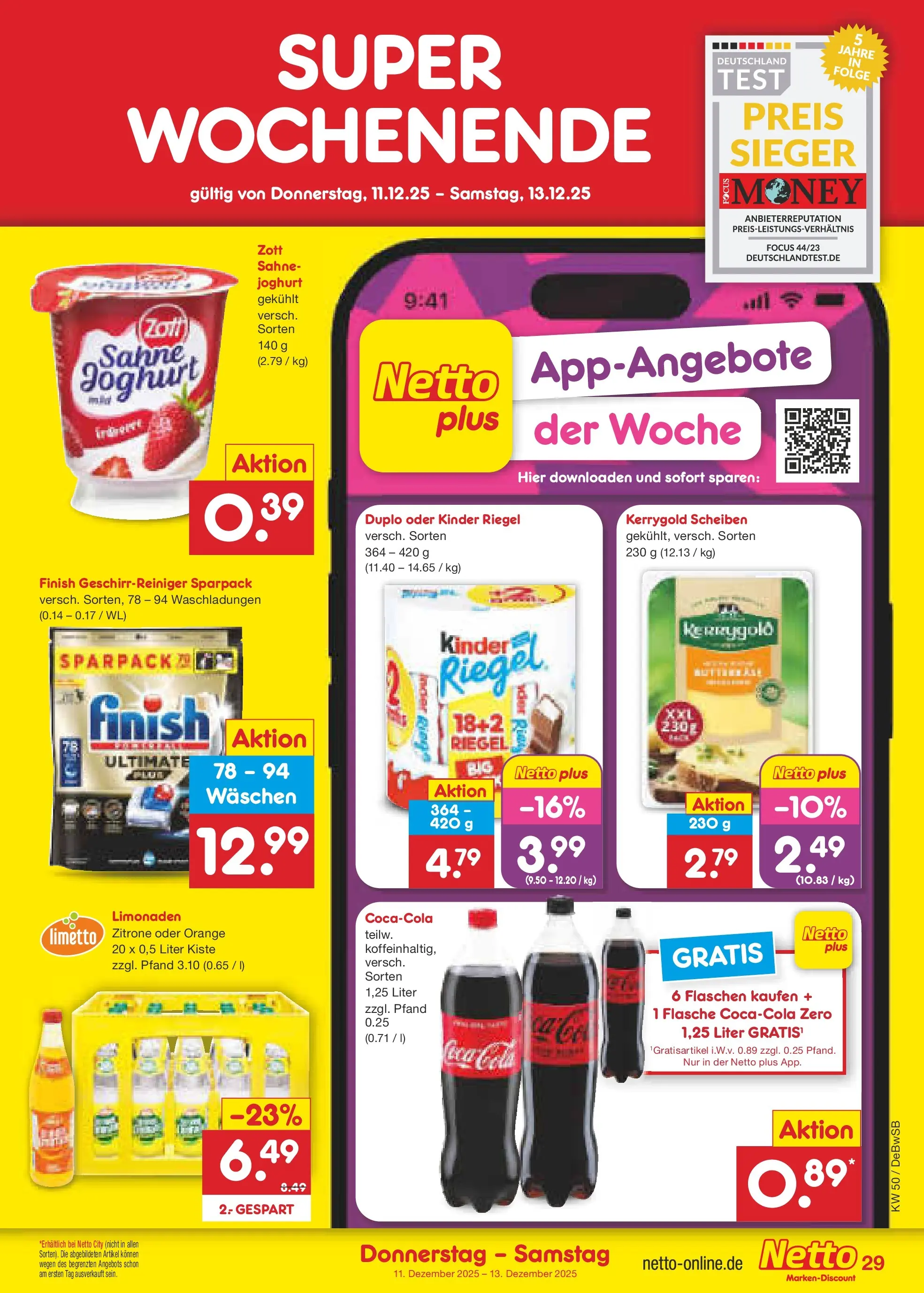 Netto Marken-Discount prospekt Waiblingen-Bittenfeld	 (ab 08.12.2025) » Angebote | Seite: 37 | Produkte: Finish, Kinder riegel, Zitrone, Sahne
