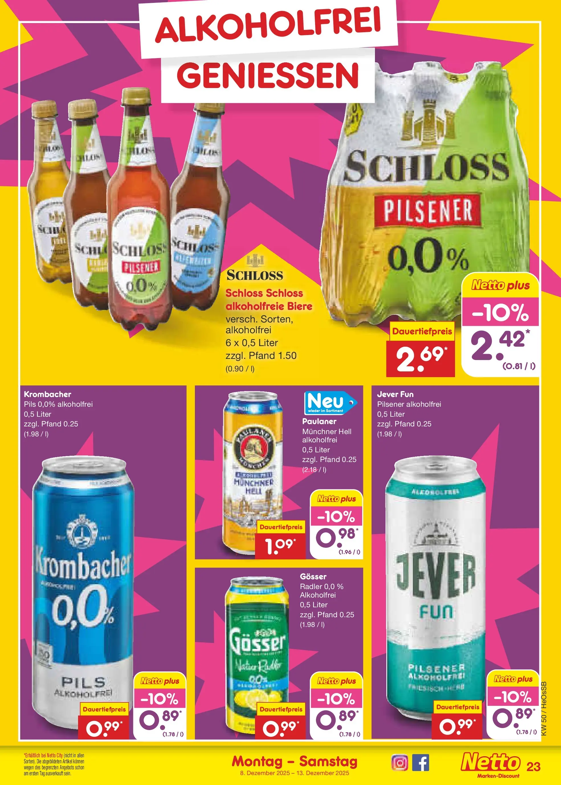 Netto Marken-Discount prospekt Kröpelin	 (ab 07.12.2025) » Angebote | Seite: 25 | Produkte: Pils, Puder, Radler, Krombacher